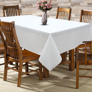 Cotton Solid White 6 Seater Table Cloths Pack Of 1 freeshipping - Airwill