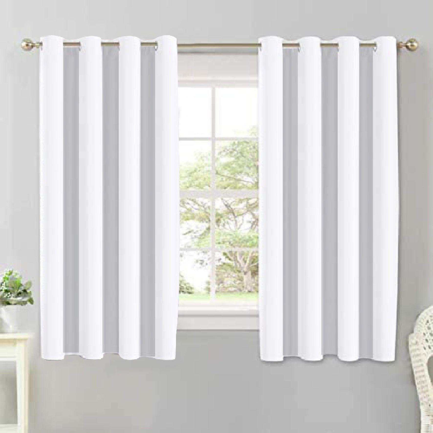 Cotton Solid White 5ft Window Curtains Pack Of 2