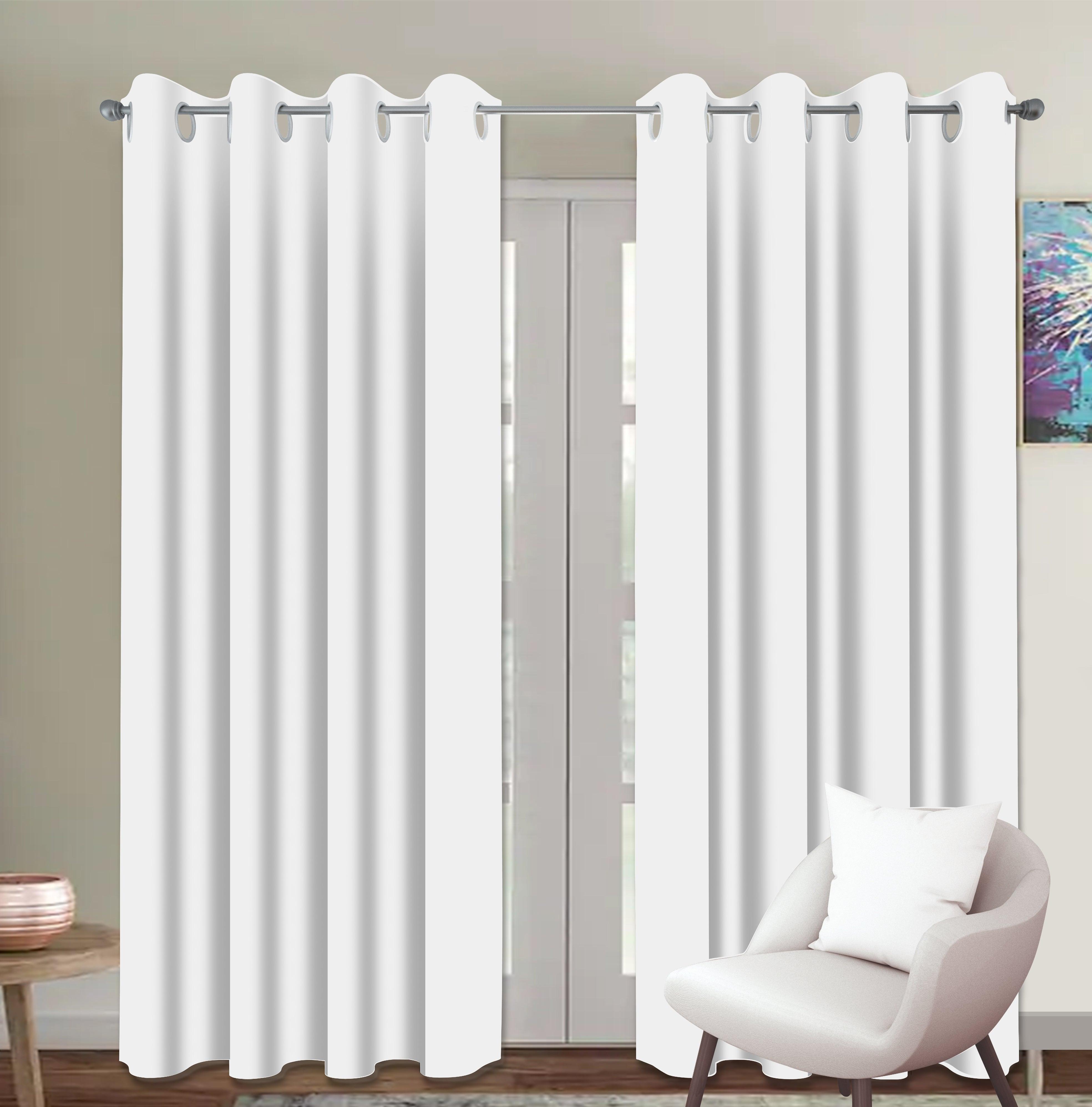 Cotton Solid White 7ft Door Curtains Pack Of 2