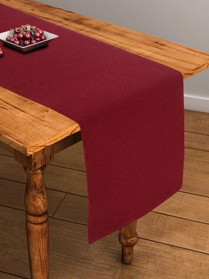 Cotton Solid Maroon Table Runner