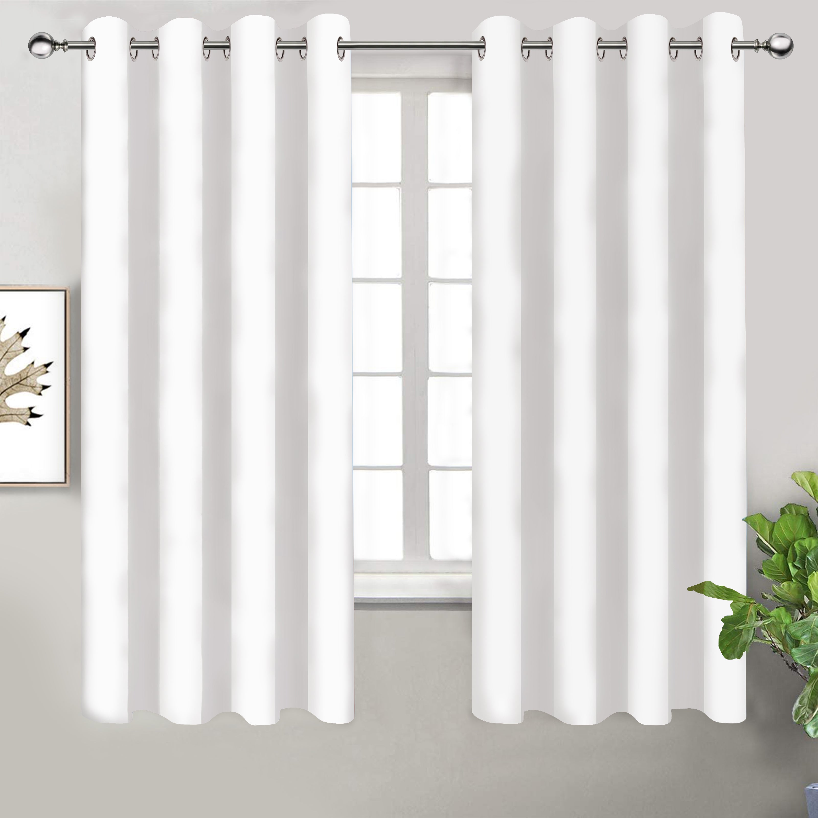 Cotton Solid White 7ft Door Curtains Pack Of 2