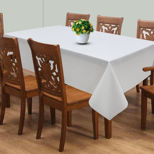 Cotton Solid White 8 Seater Table Cloths Pack Of 1 freeshipping - Airwill