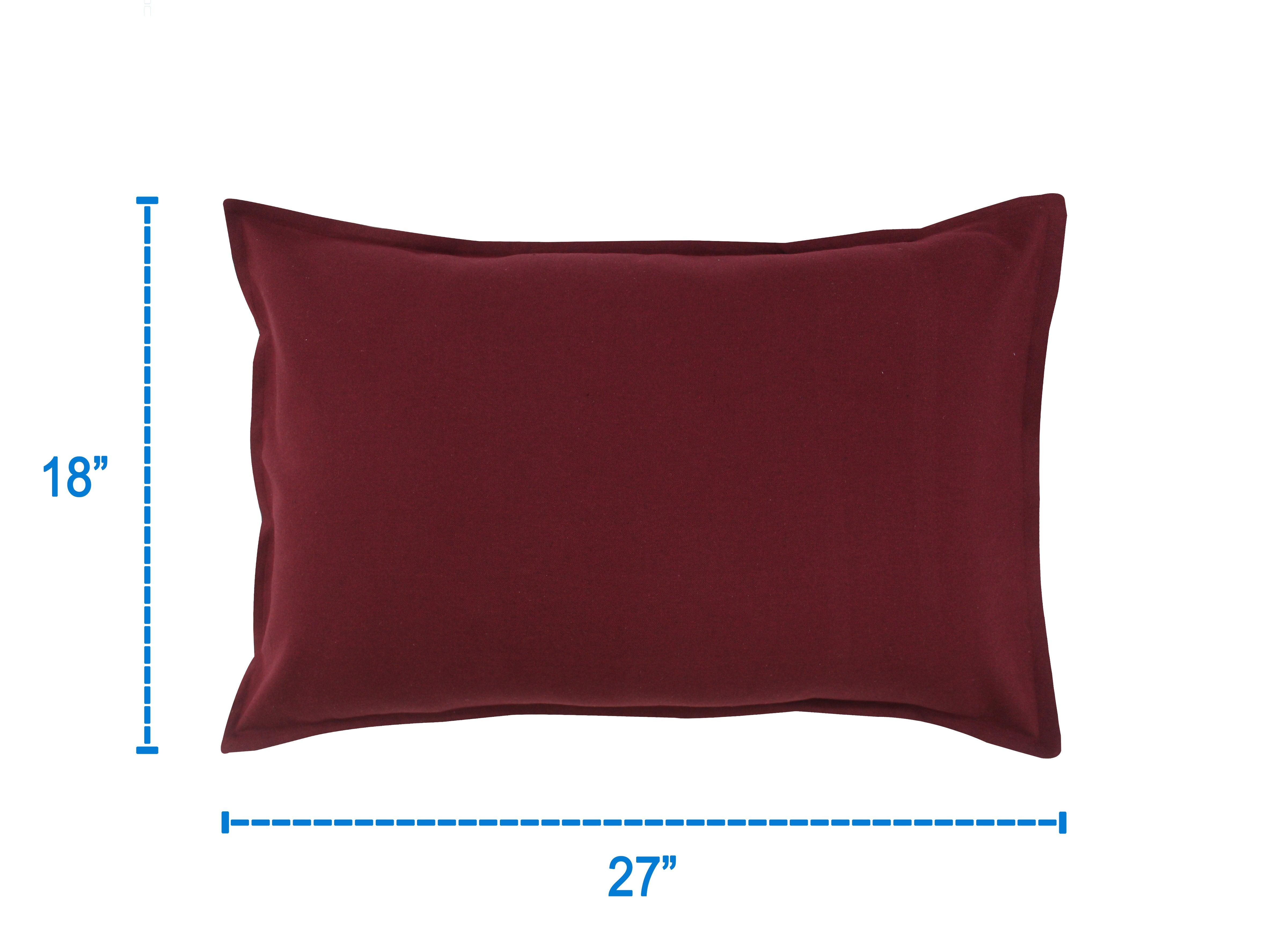 Cotton Solid Maroon Pillow Covers Pack Of 2