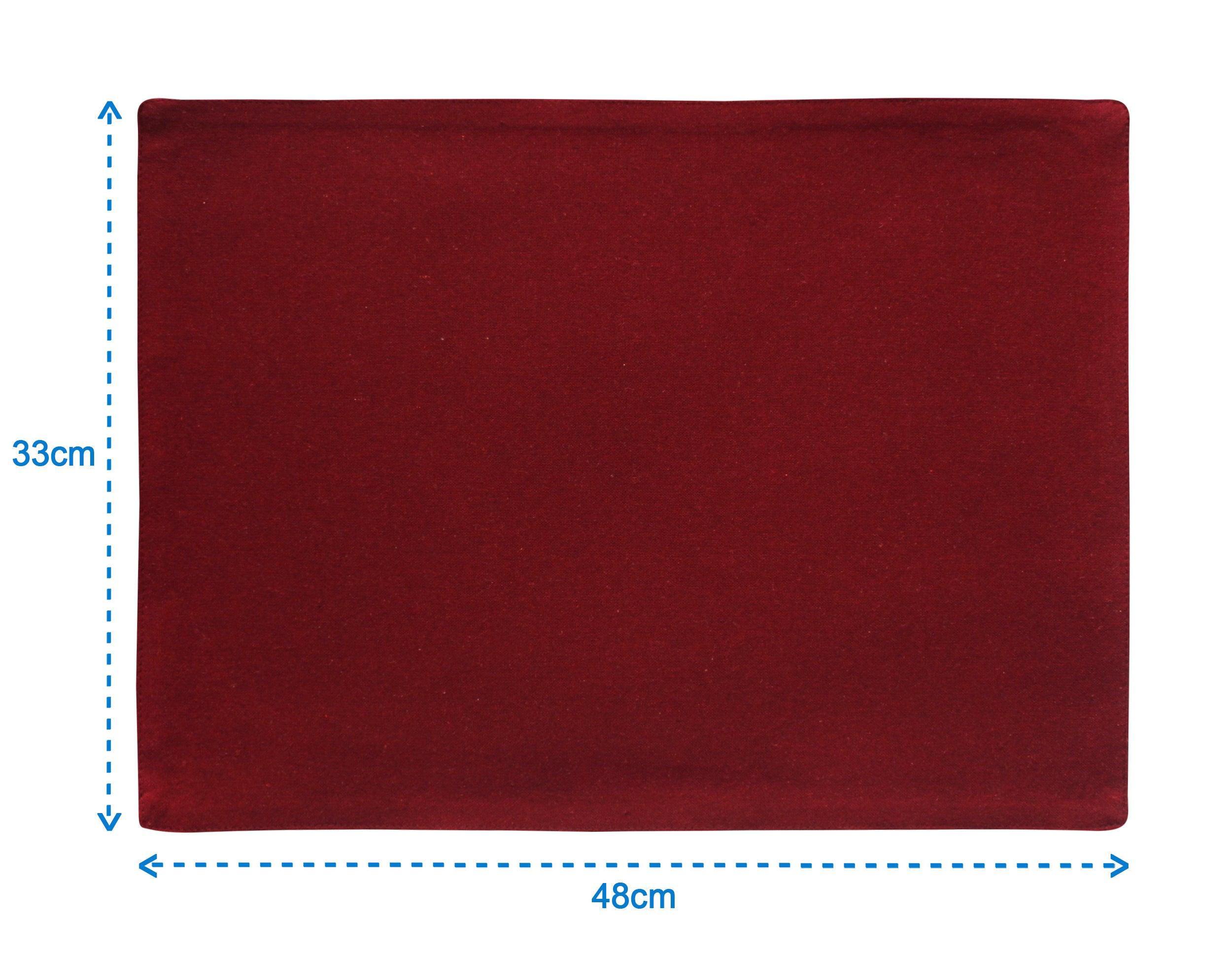 Cotton Solid Maroon Table Placemats Pack Of 4
