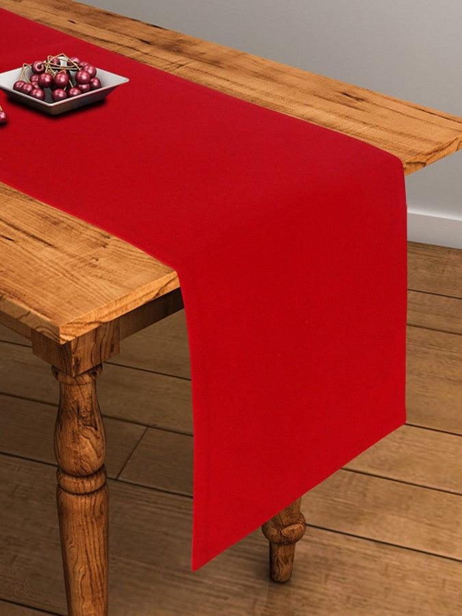 Cotton Solid Red Table Runner