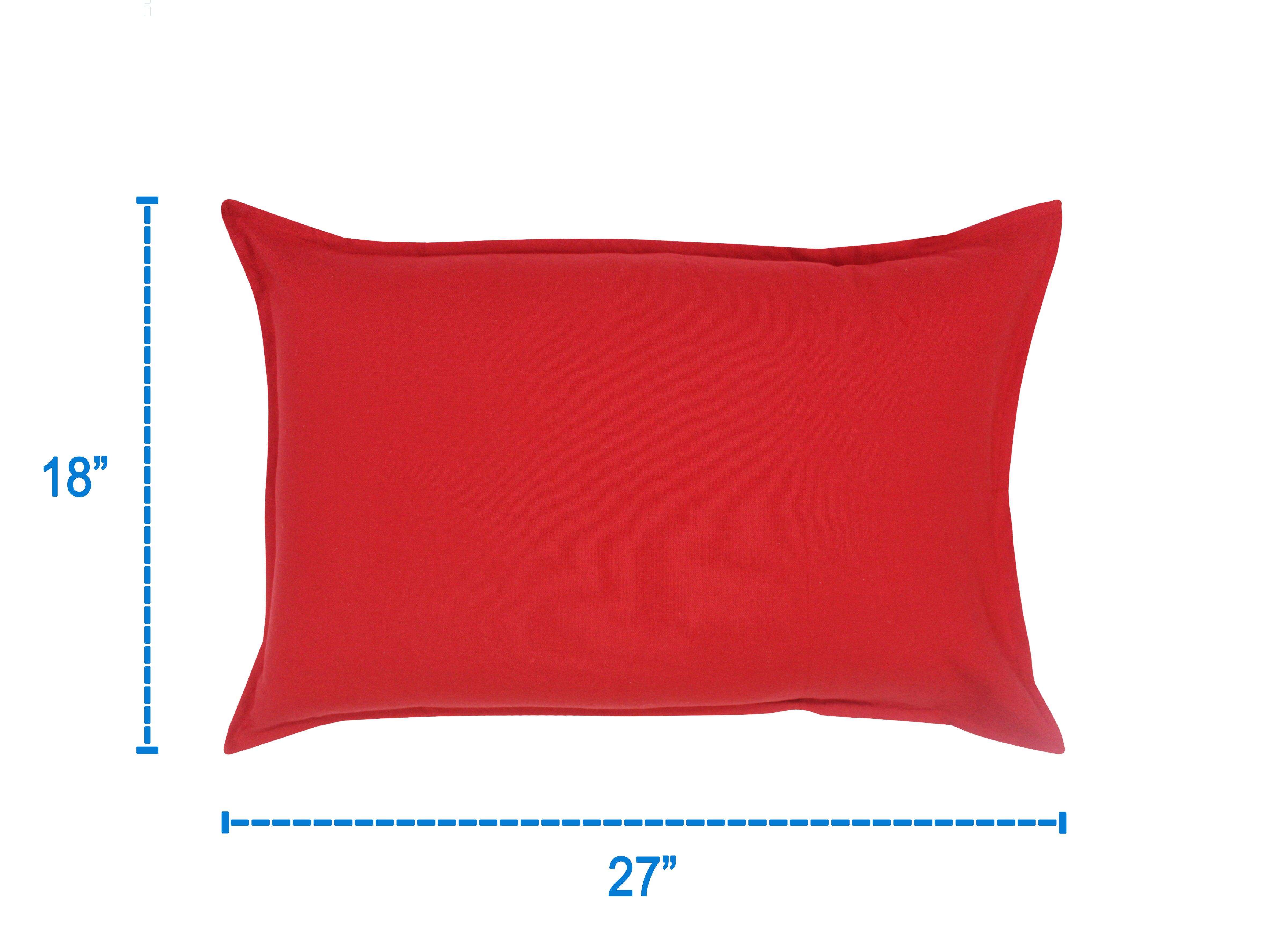 Cotton Solid Red Pillow Covers Pack Of 2