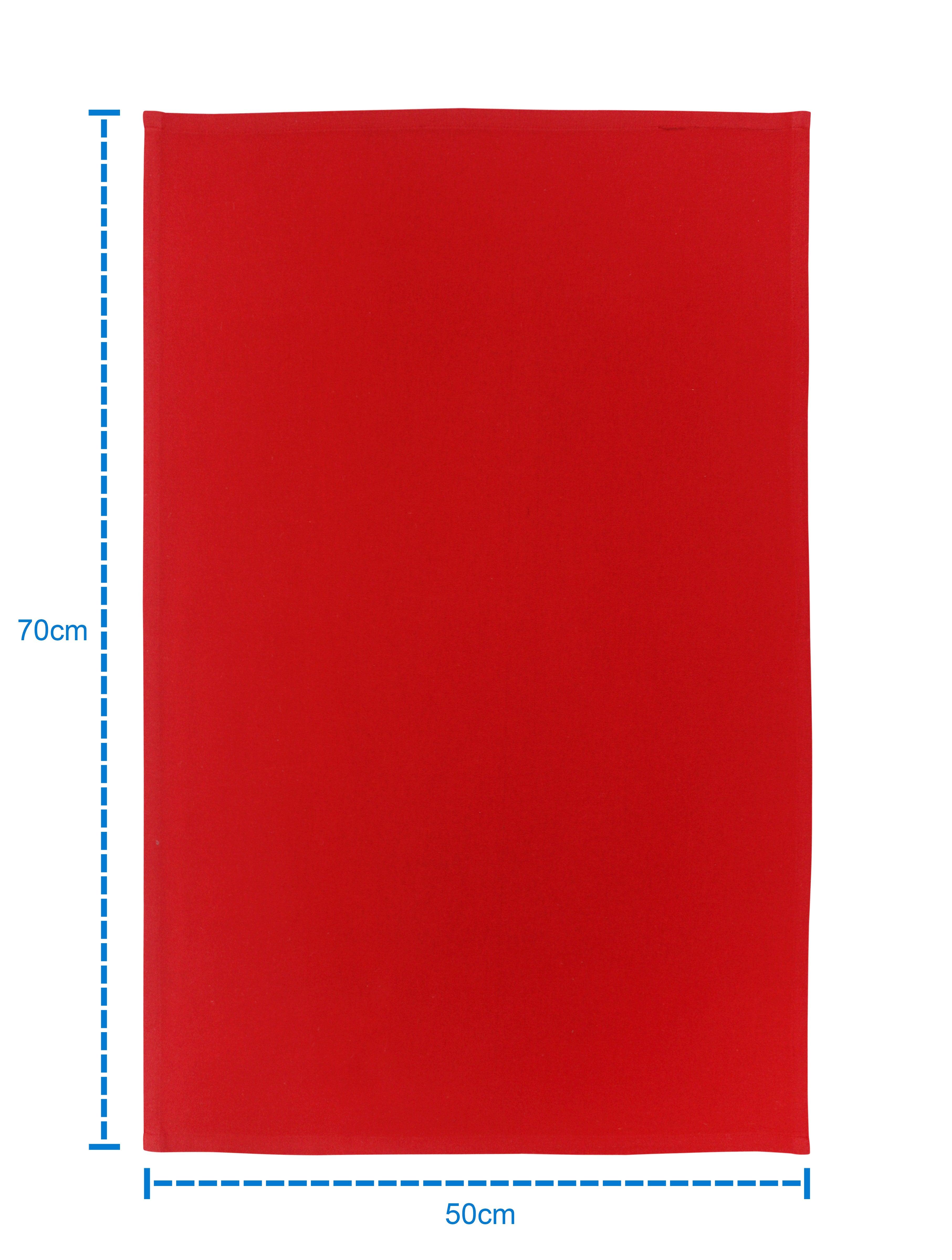 Cotton Solid Red Kitchen Towels Pack Of 4
