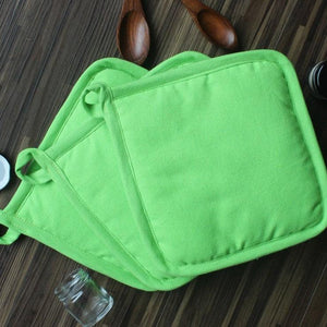 Cotton Solid Apple Green Pot Holders Pack Of 3 freeshipping - Airwill