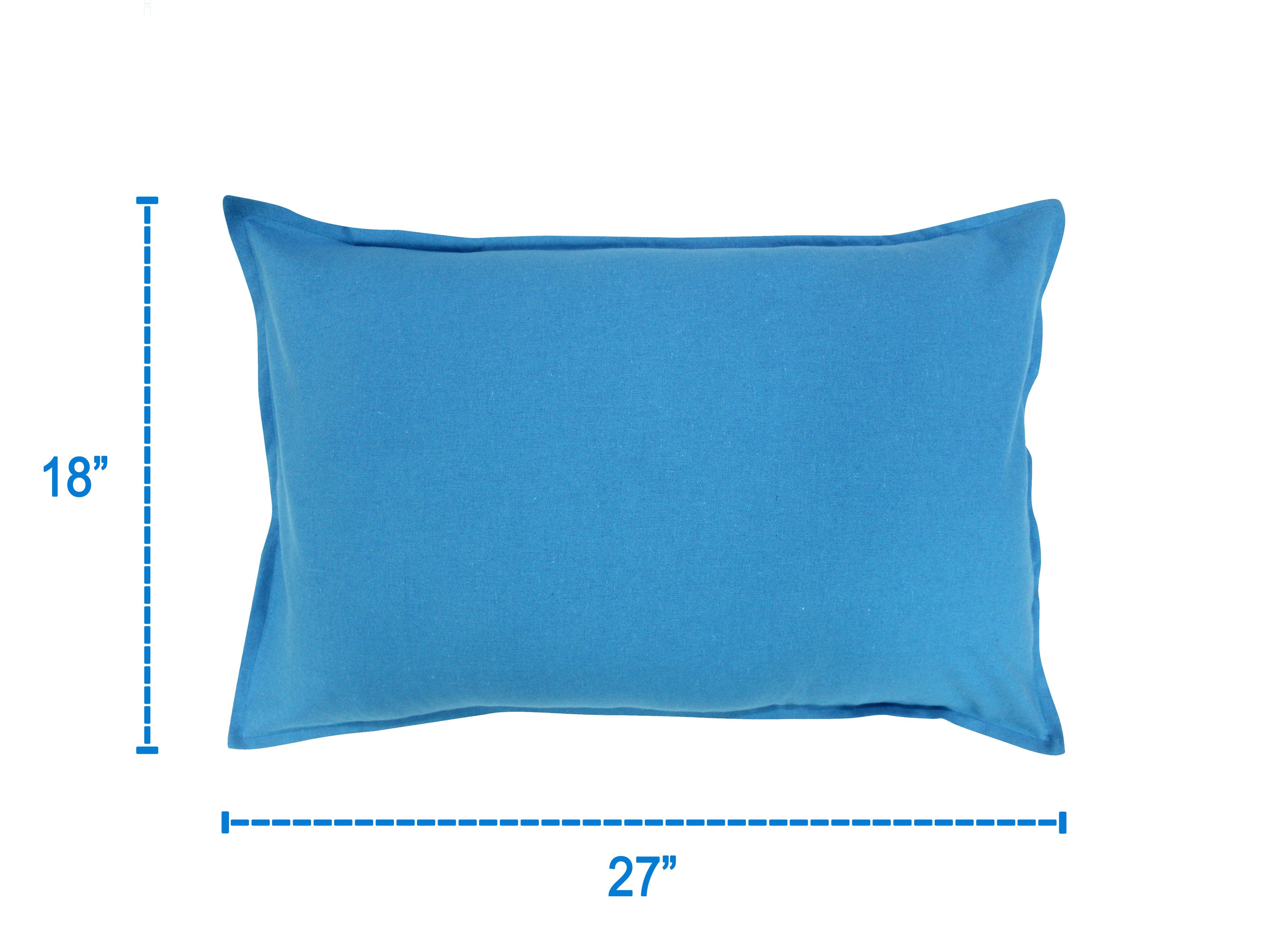 Cotton Solid Turquoise Blue Pillow Covers Pack Of 2