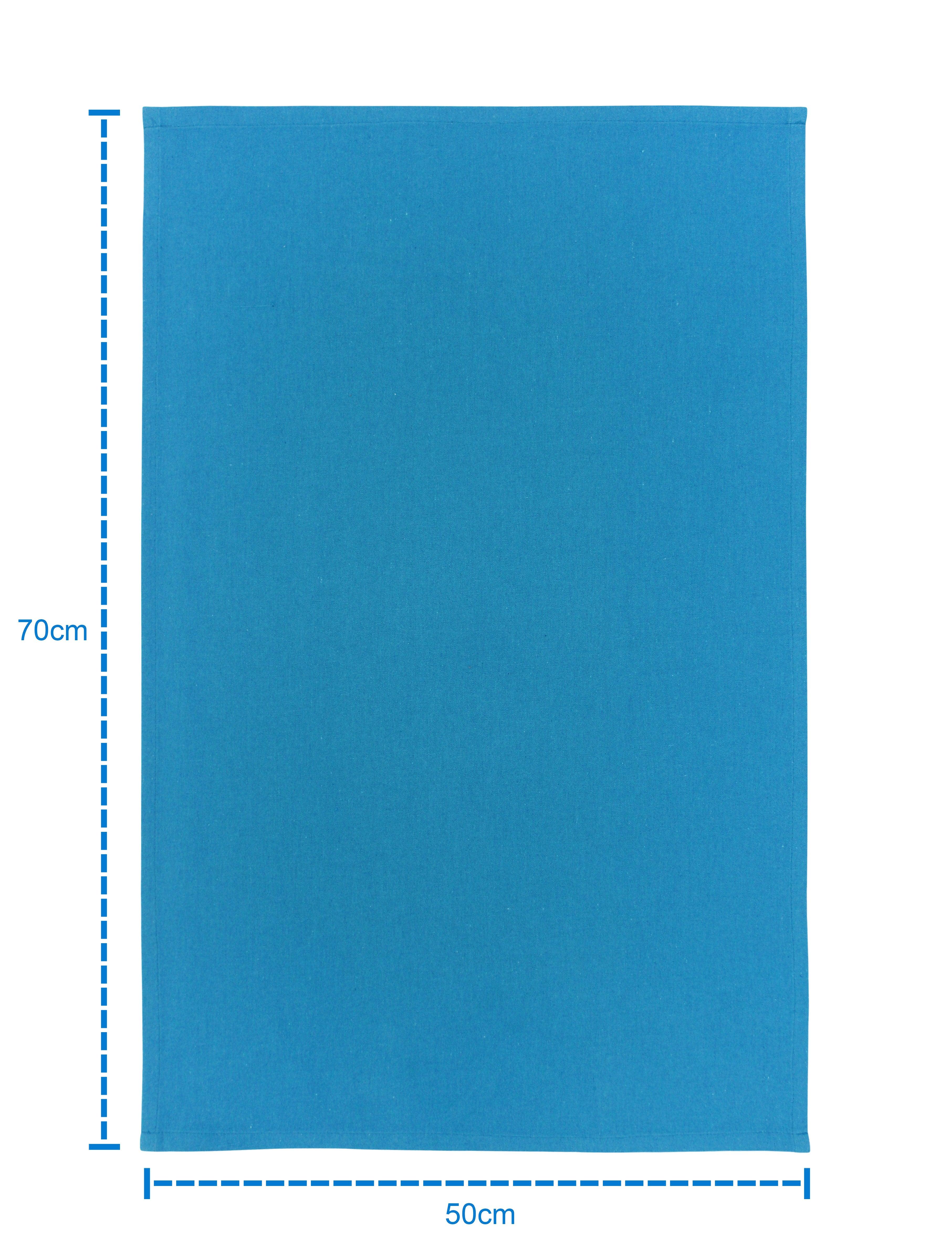 Cotton Solid Turquoise Blue Kitchen Towels Pack Of 4