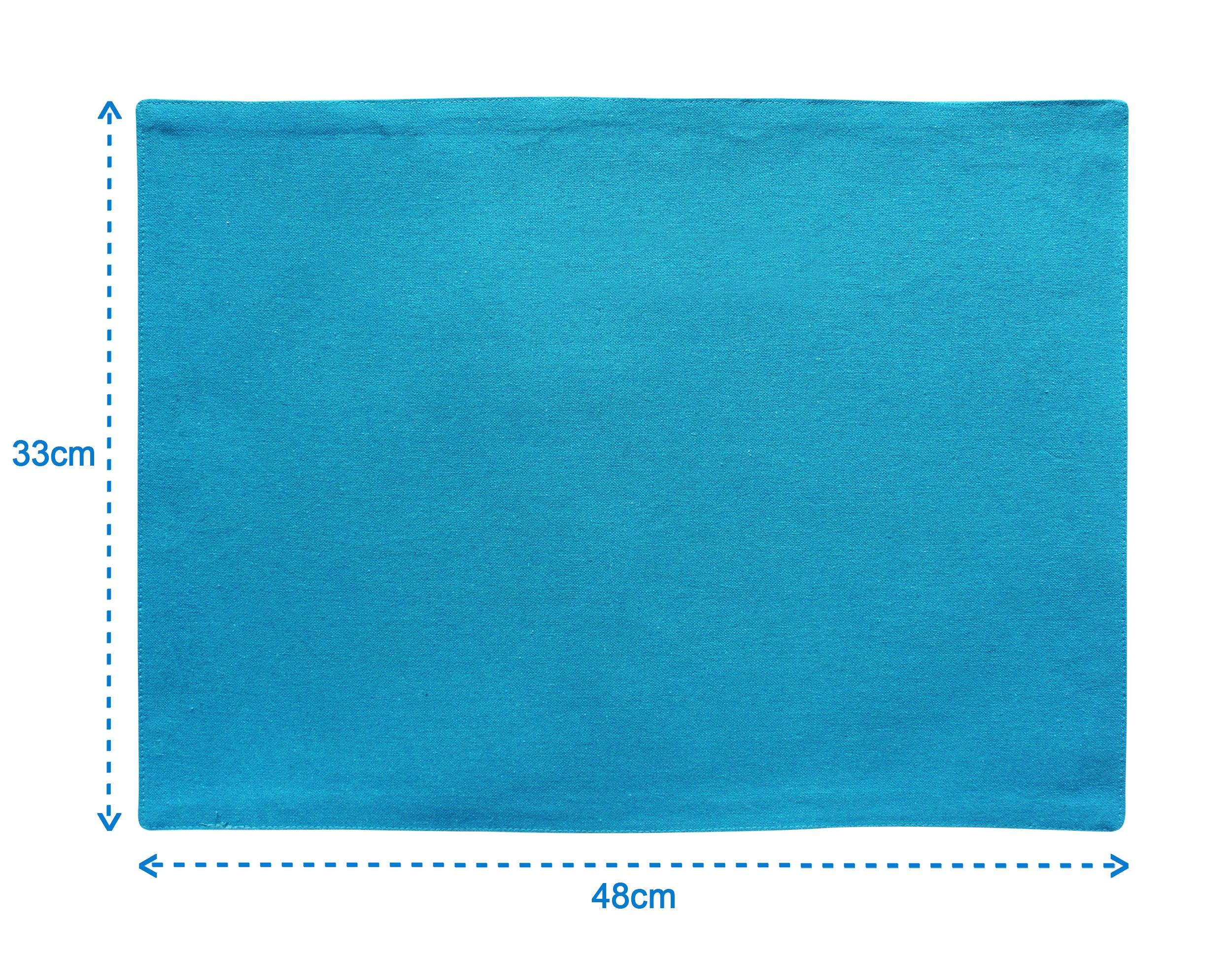 Cotton Solid Turquoise Blue Table Placemats Pack Of 4