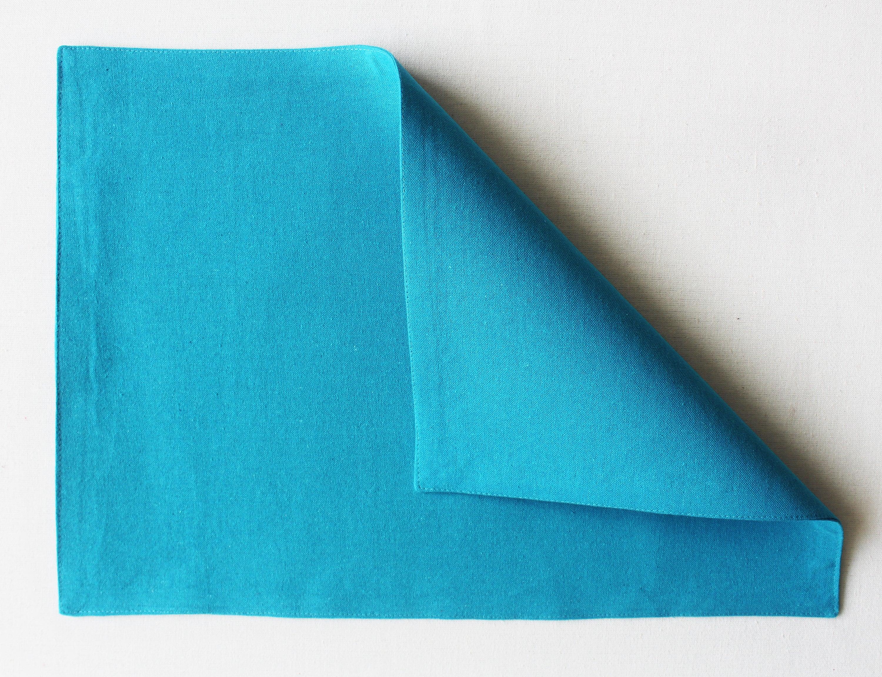 Cotton Solid Turquoise Blue Table Placemats Pack Of 4