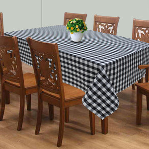 Cotton Gingham Check Black 8 Seater Table Cloths Pack Of 1 freeshipping - Airwill