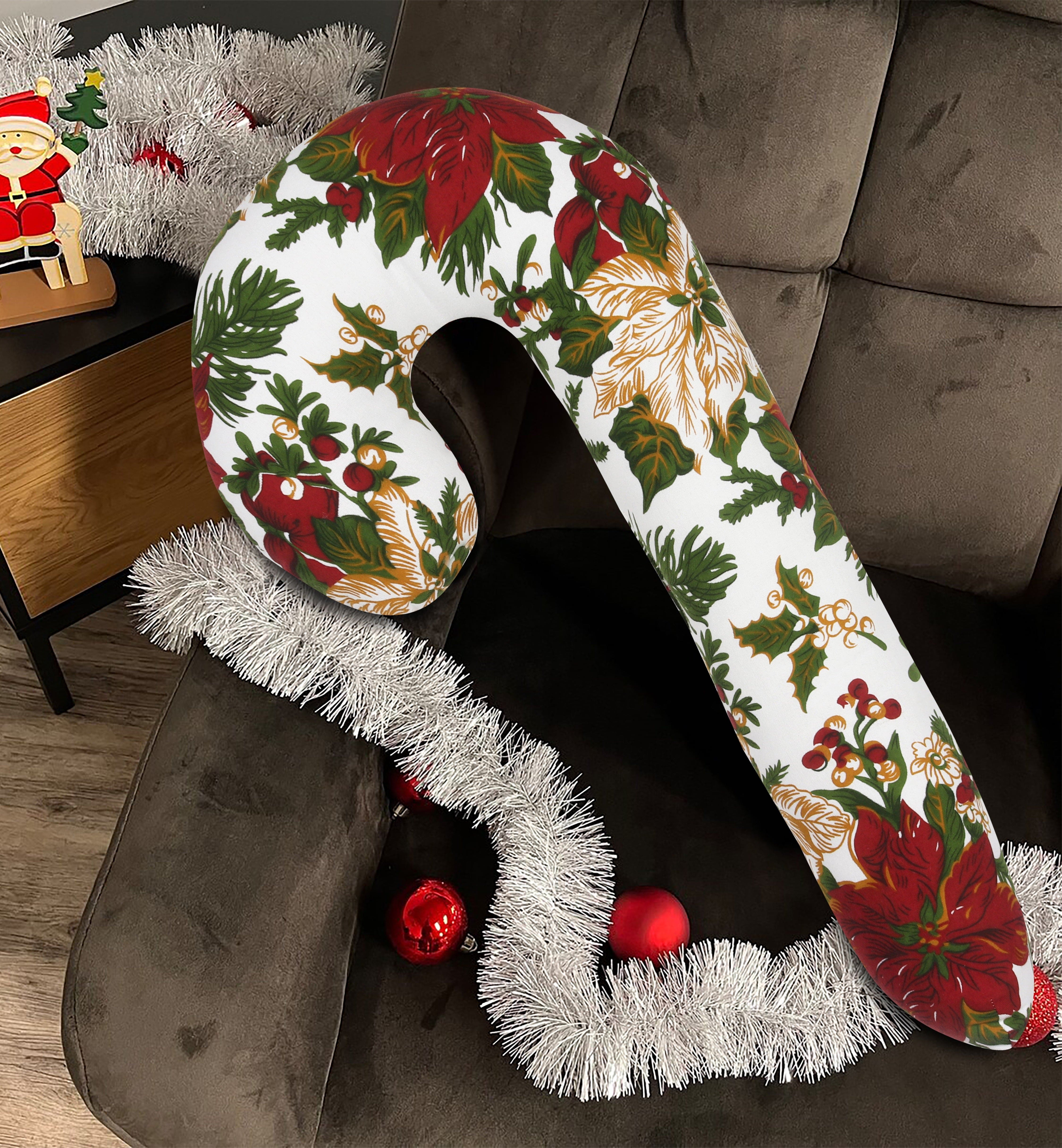 Cotton Christmas Floral Designed, Bell / Candy / Star / Tree Shaped Cushion with Recron Filled