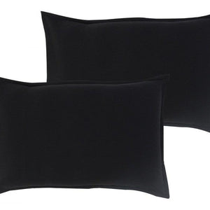 Cotton Solid Black Pillow Covers Pack Of 2 freeshipping - Airwill