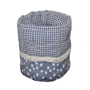 Cotton Blue Micro Check With Dot Fruit Basket Pack Of 1 freeshipping - Airwill