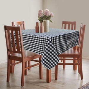 Cotton Gingham Check Black 4 Seater Table Cloths Pack Of 1 freeshipping - Airwill