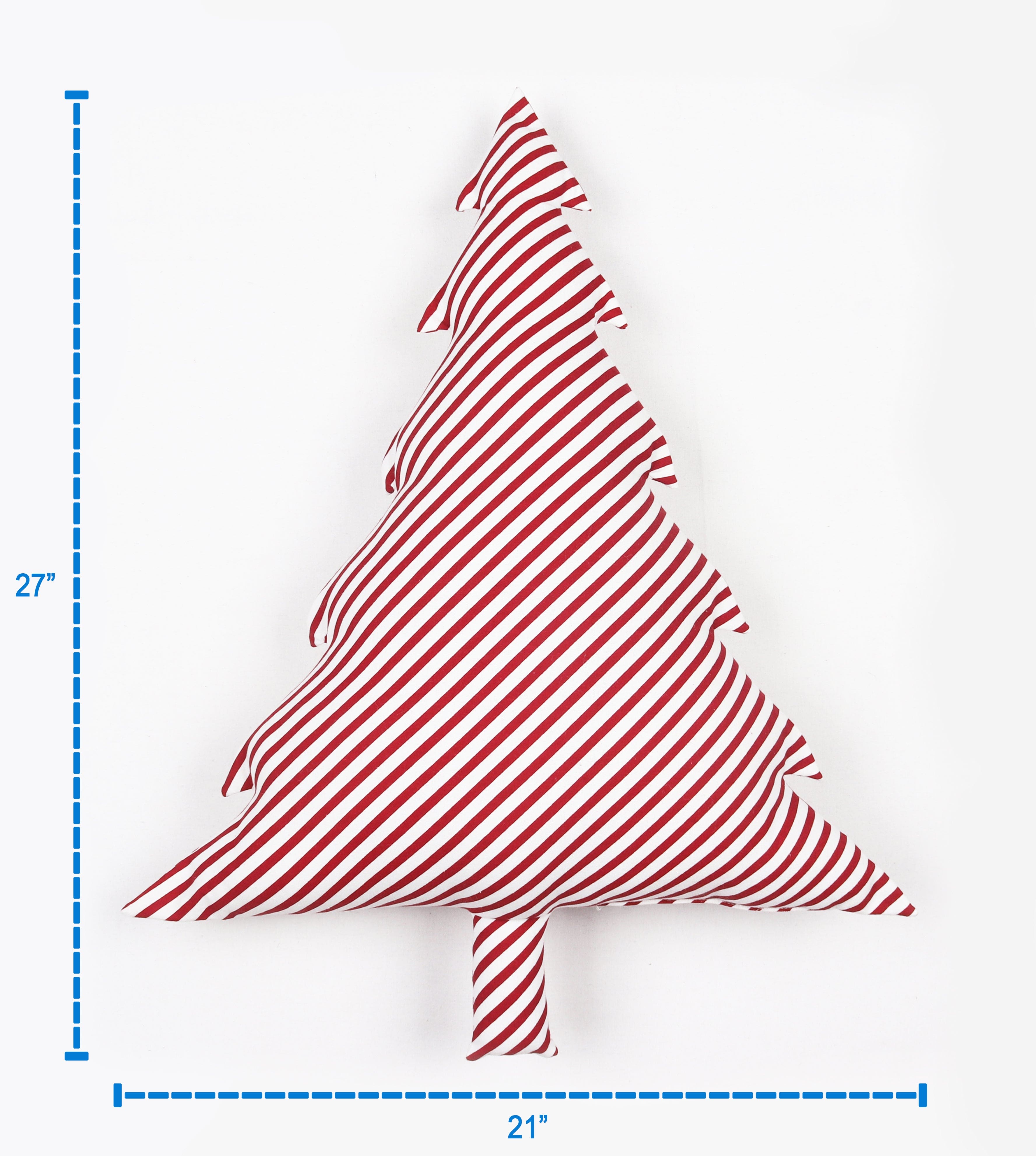 Cotton Christmas Big Red Cross Designed, Bell / Candy / Star / Tree Shaped Cushion with Recron Filled