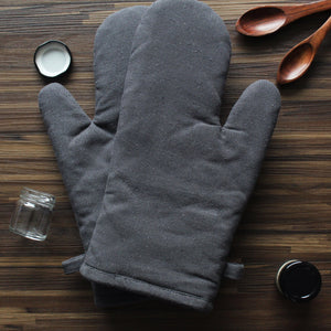 Cotton Solid Grey Oven Gloves Pack Of 2 freeshipping - Airwill