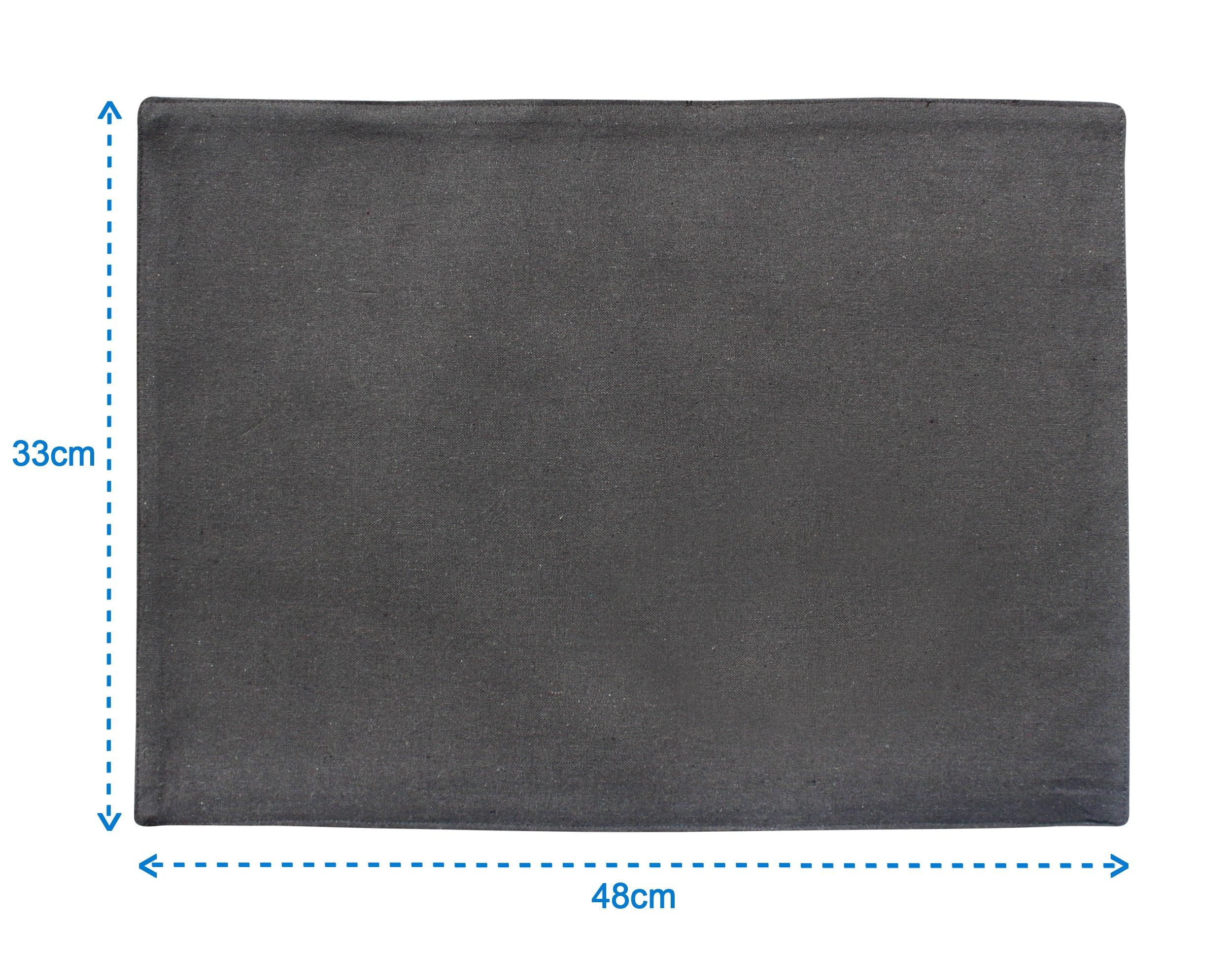 Cotton Solid Steel Grey Table Placemats Pack Of 4