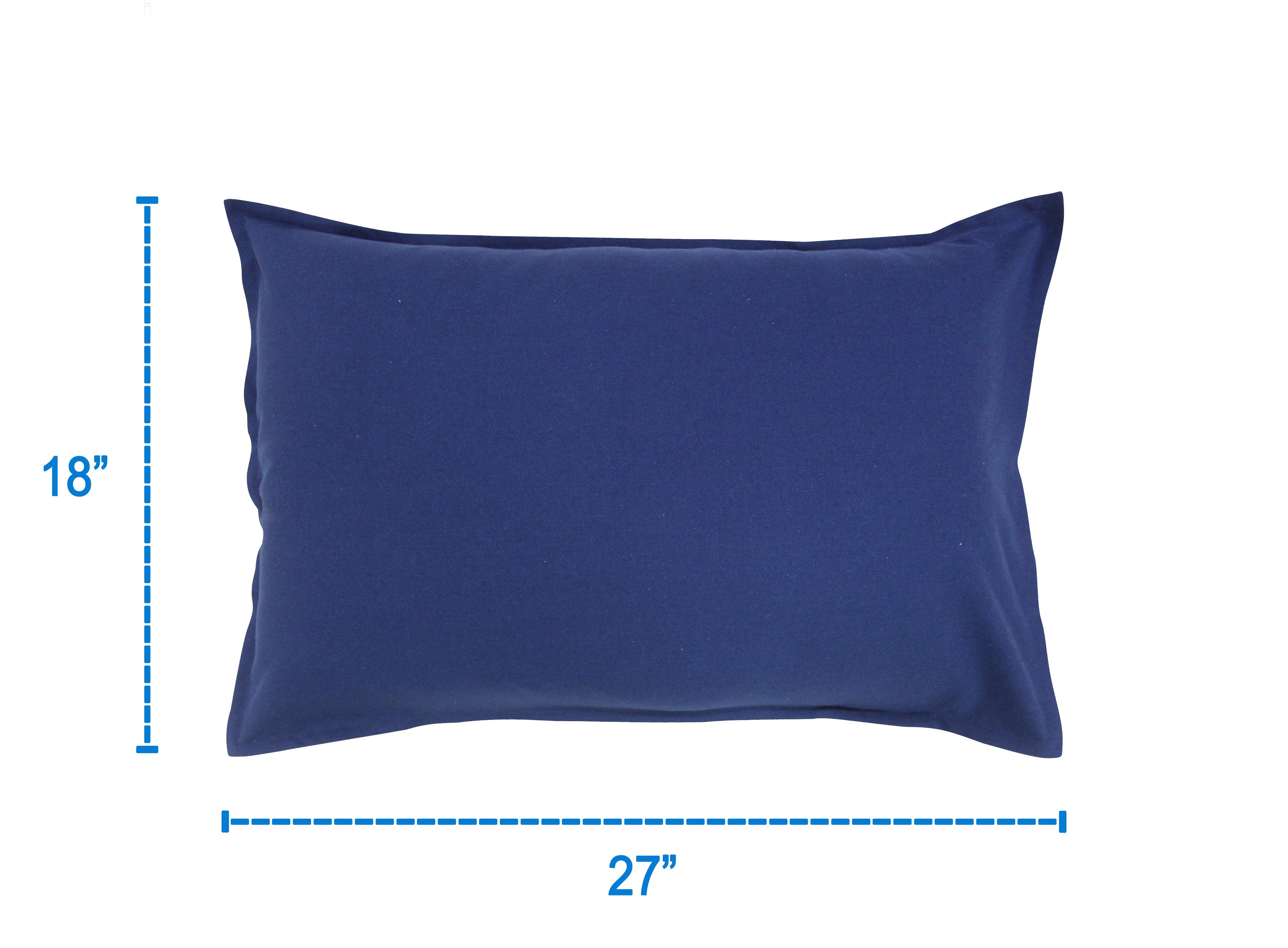 Cotton Solid Blue Pillow Covers Pack Of 2