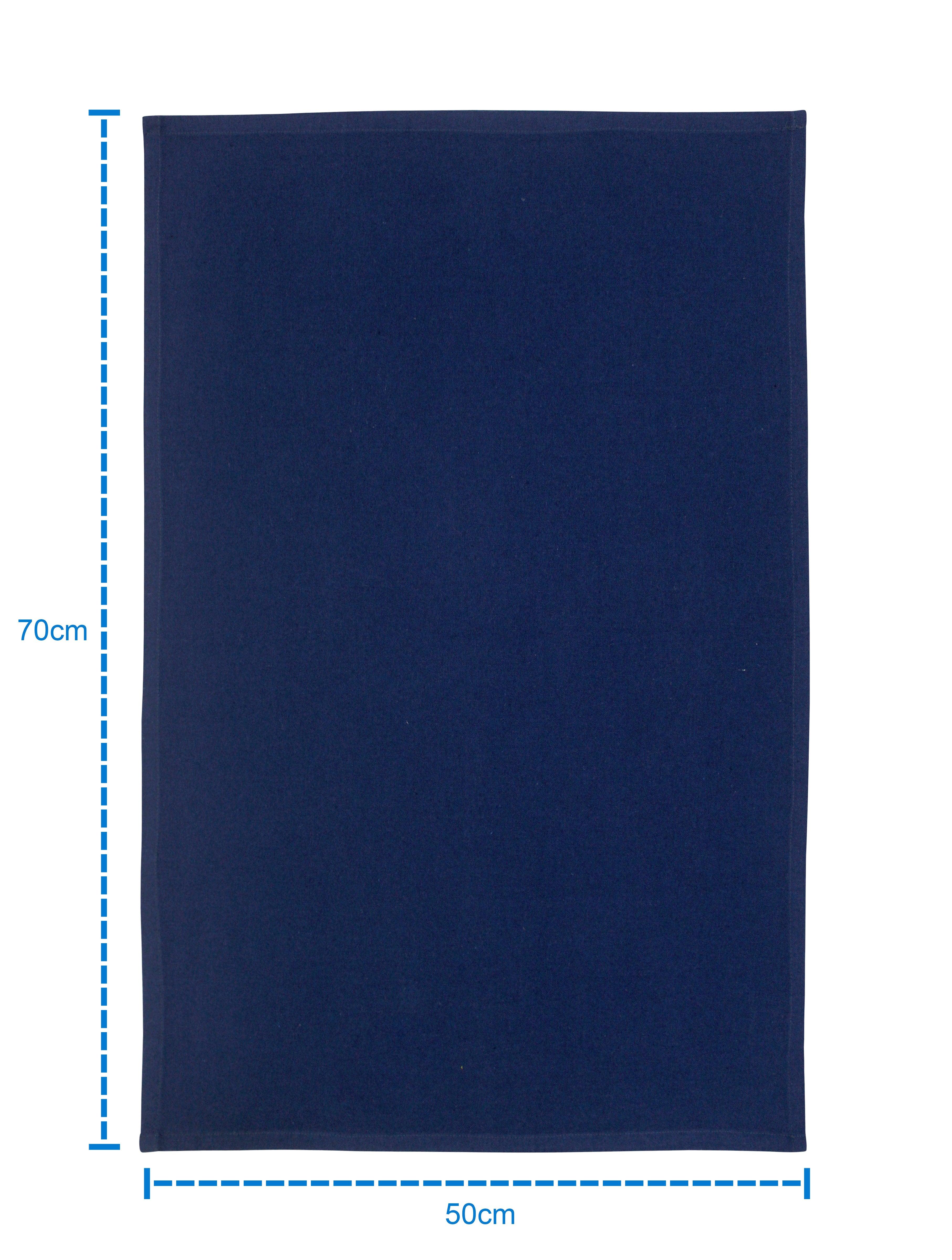 Cotton Solid Blue Kitchen Towels Pack Of 4