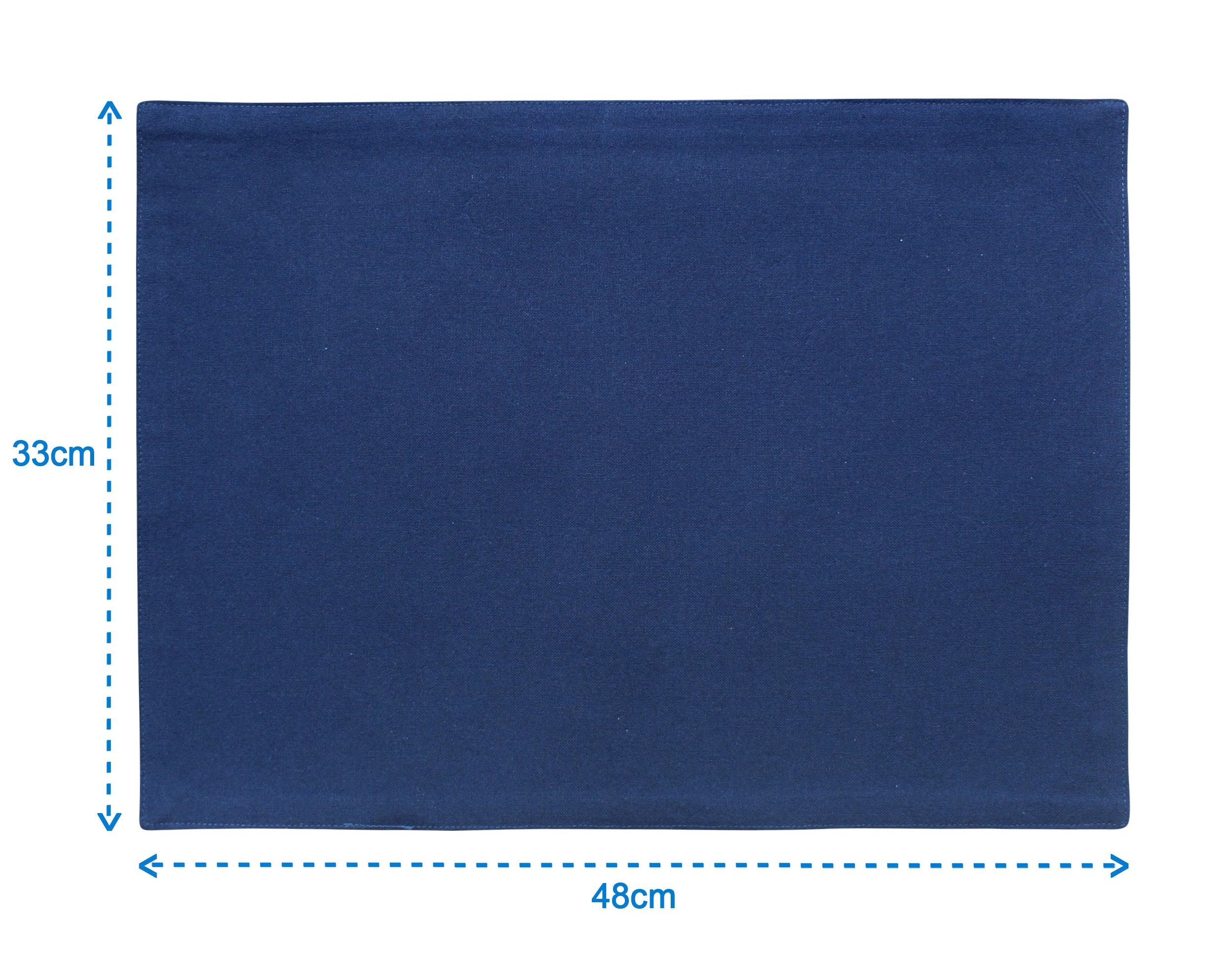 Cotton Solid Blue Table Placemats Pack Of 4