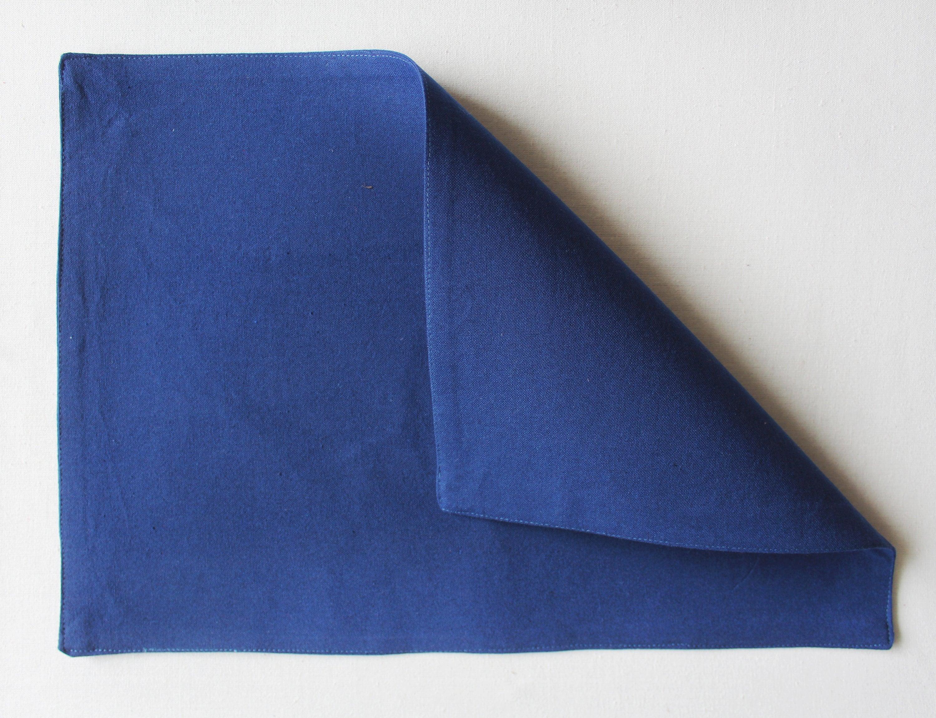 Cotton Solid Blue Table Placemats Pack Of 4