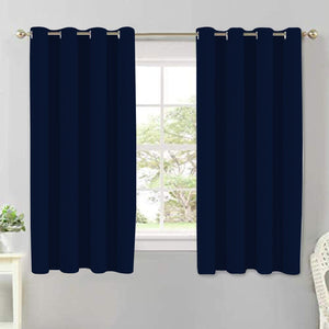 Cotton Solid Blue 5ft Window Curtains Pack Of 2 freeshipping - Airwill