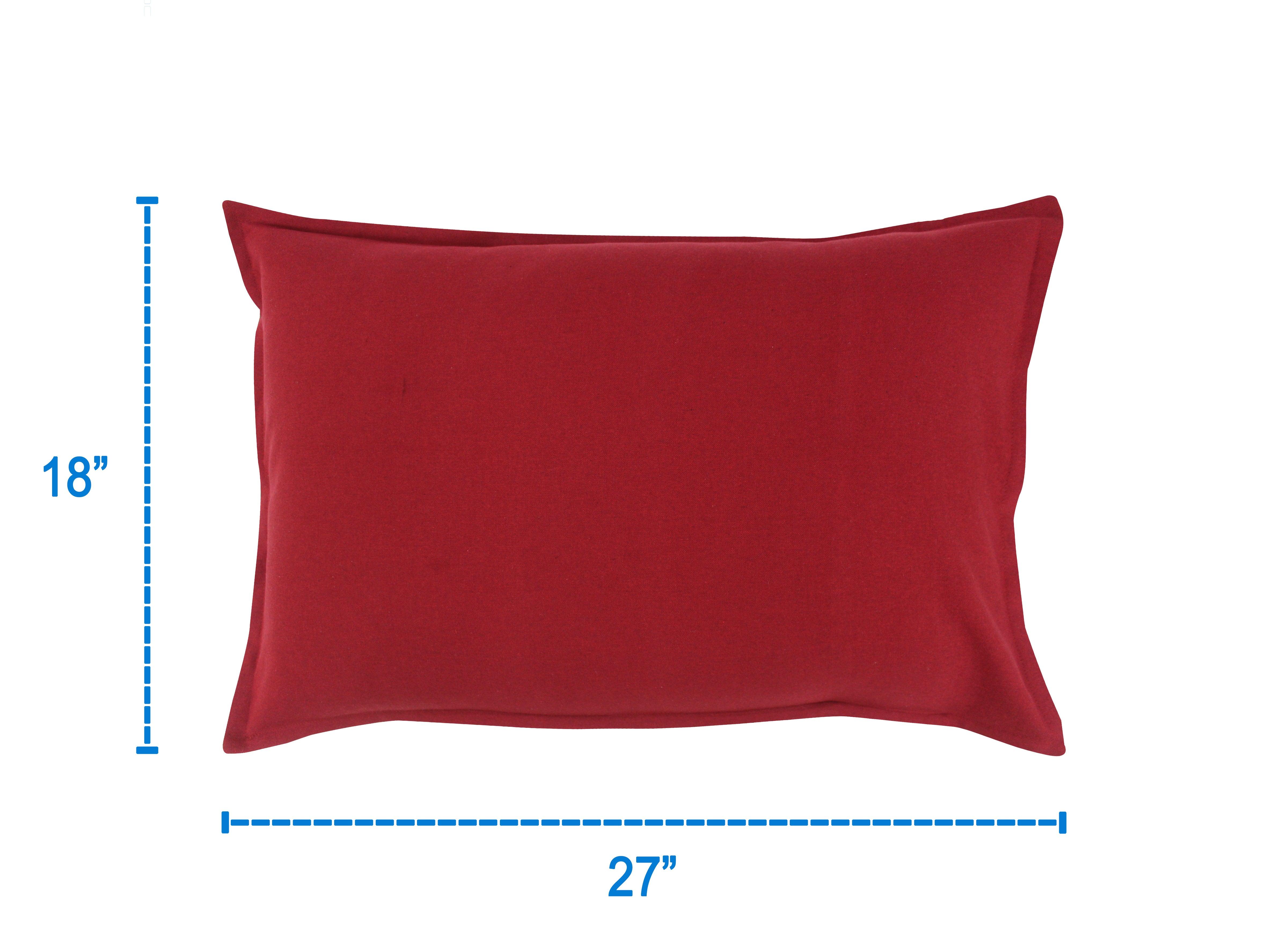 Cotton Solid Cherry Red Pillow Covers Pack Of 2