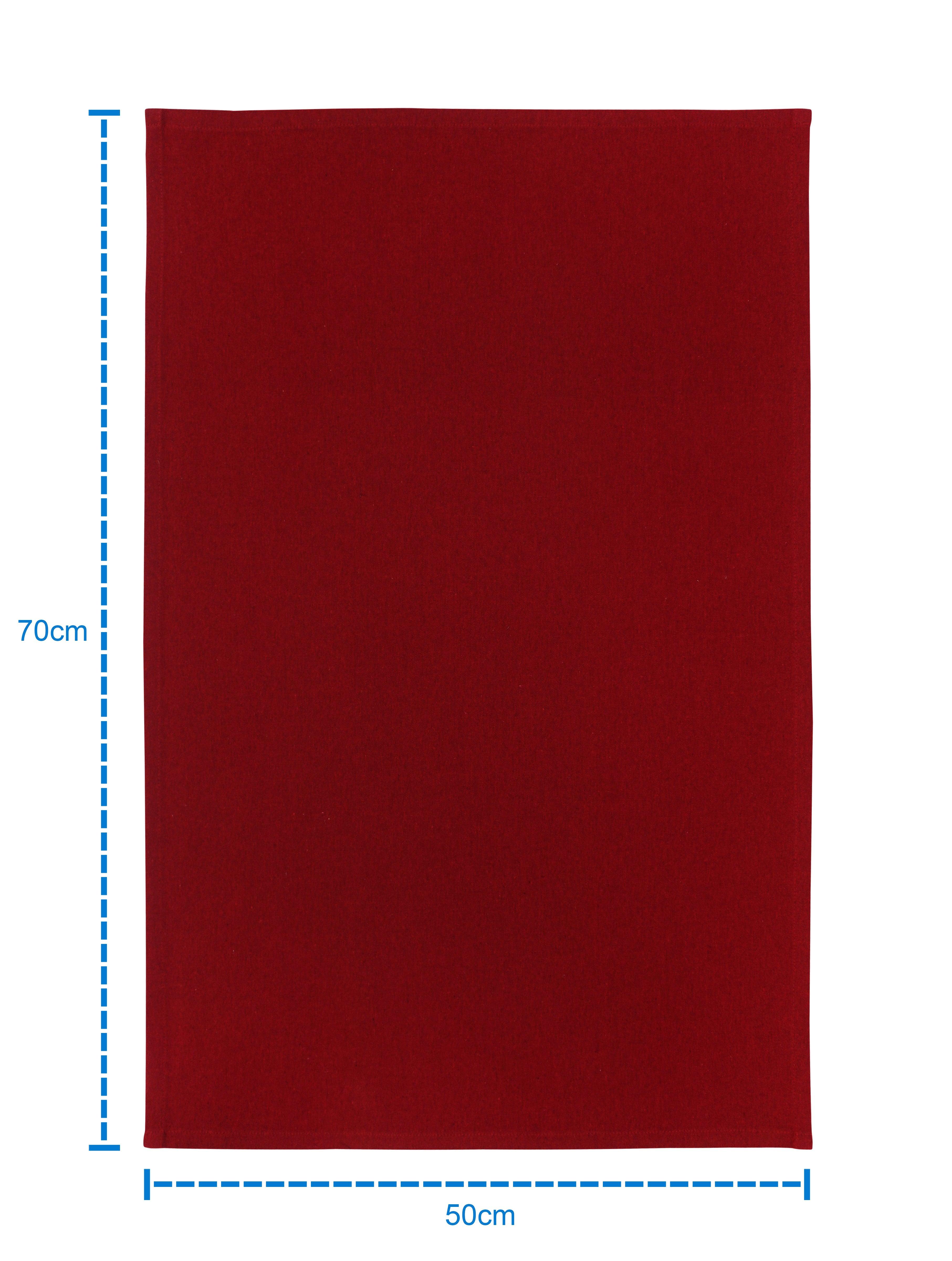 Cotton Solid Cherry Red Kitchen Towels Pack Of 4