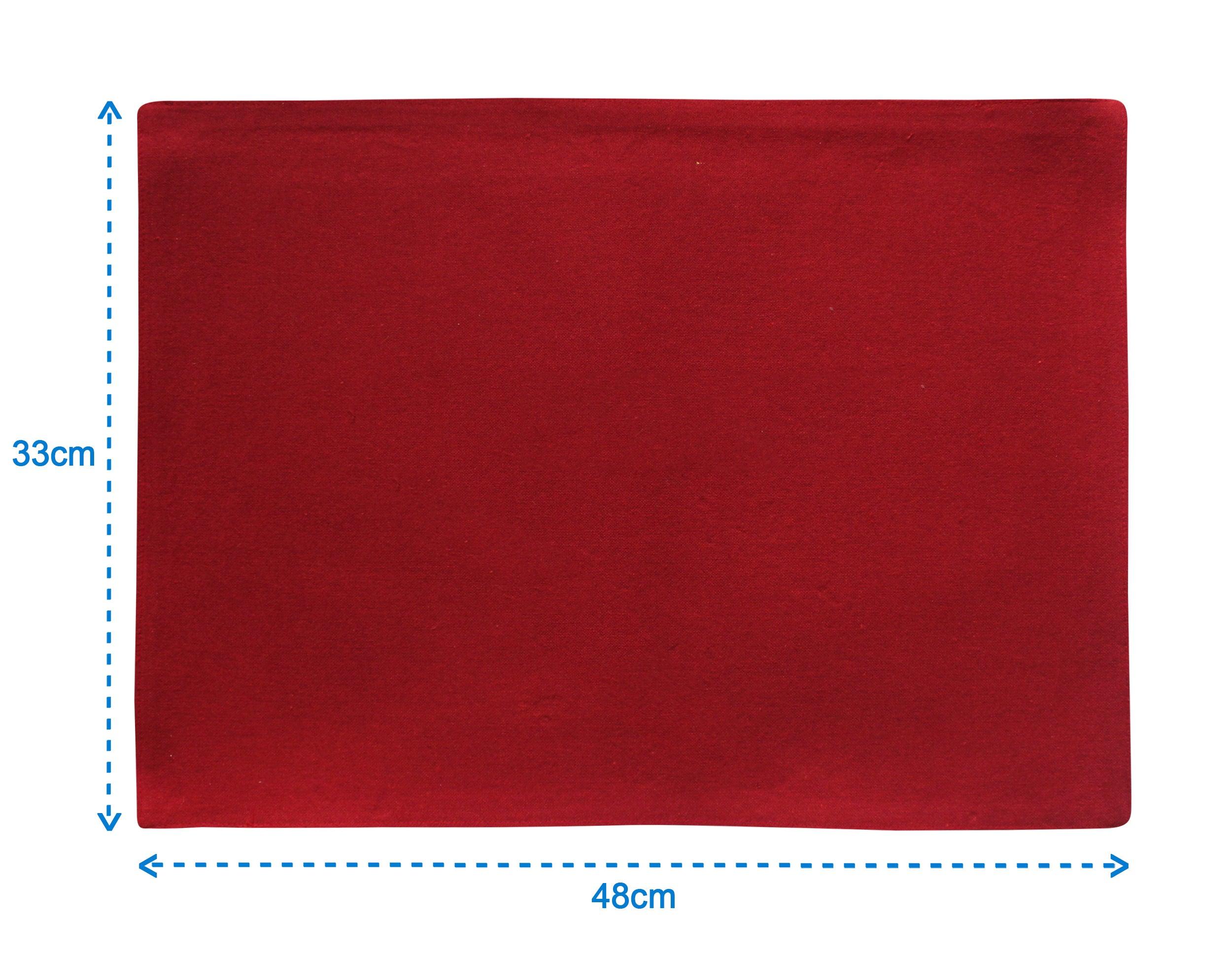 Cotton Solid Cherry Red Table Placemats Pack Of 4