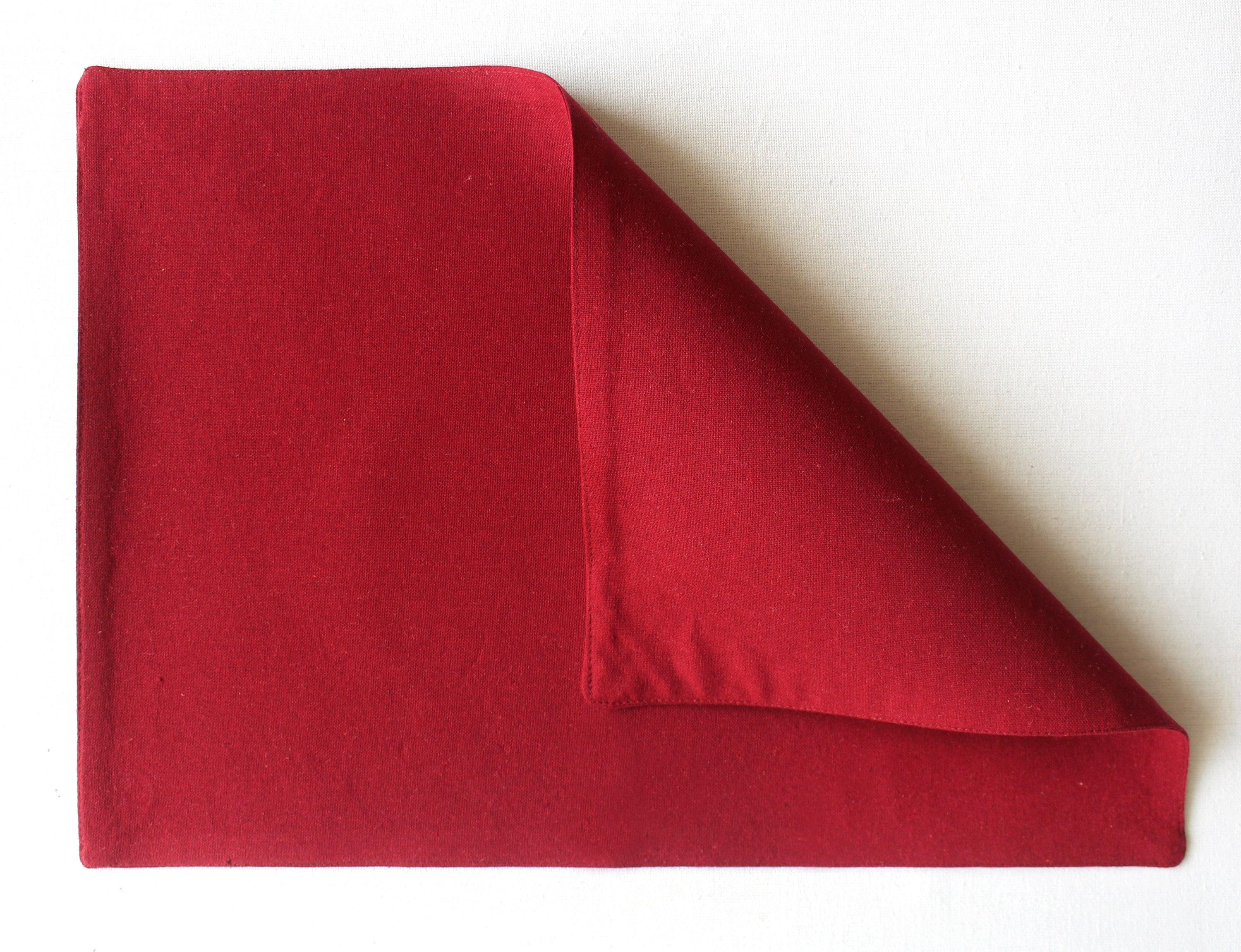 Cotton Solid Cherry Red Table Placemats Pack Of 4