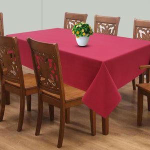 Cotton Solid Cherry Red 8 Seater Table Cloths Pack Of 1 freeshipping - Airwill