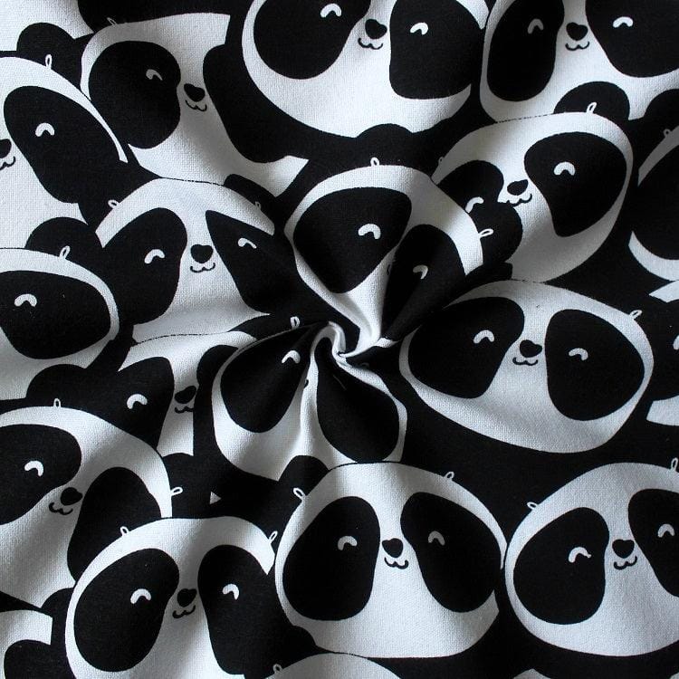 Cotton Black Panda Long 9ft Door Curtains Pack Of 2
