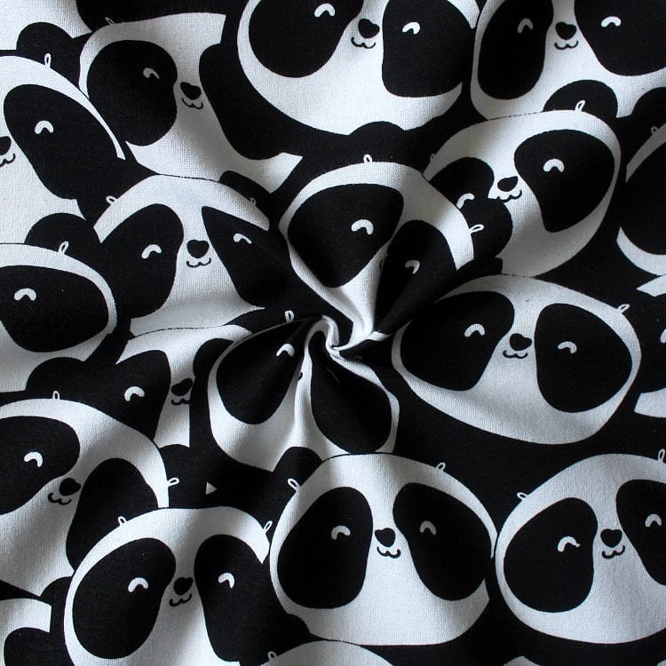Cotton Black Panda with Border 4 Seater Table Cloths