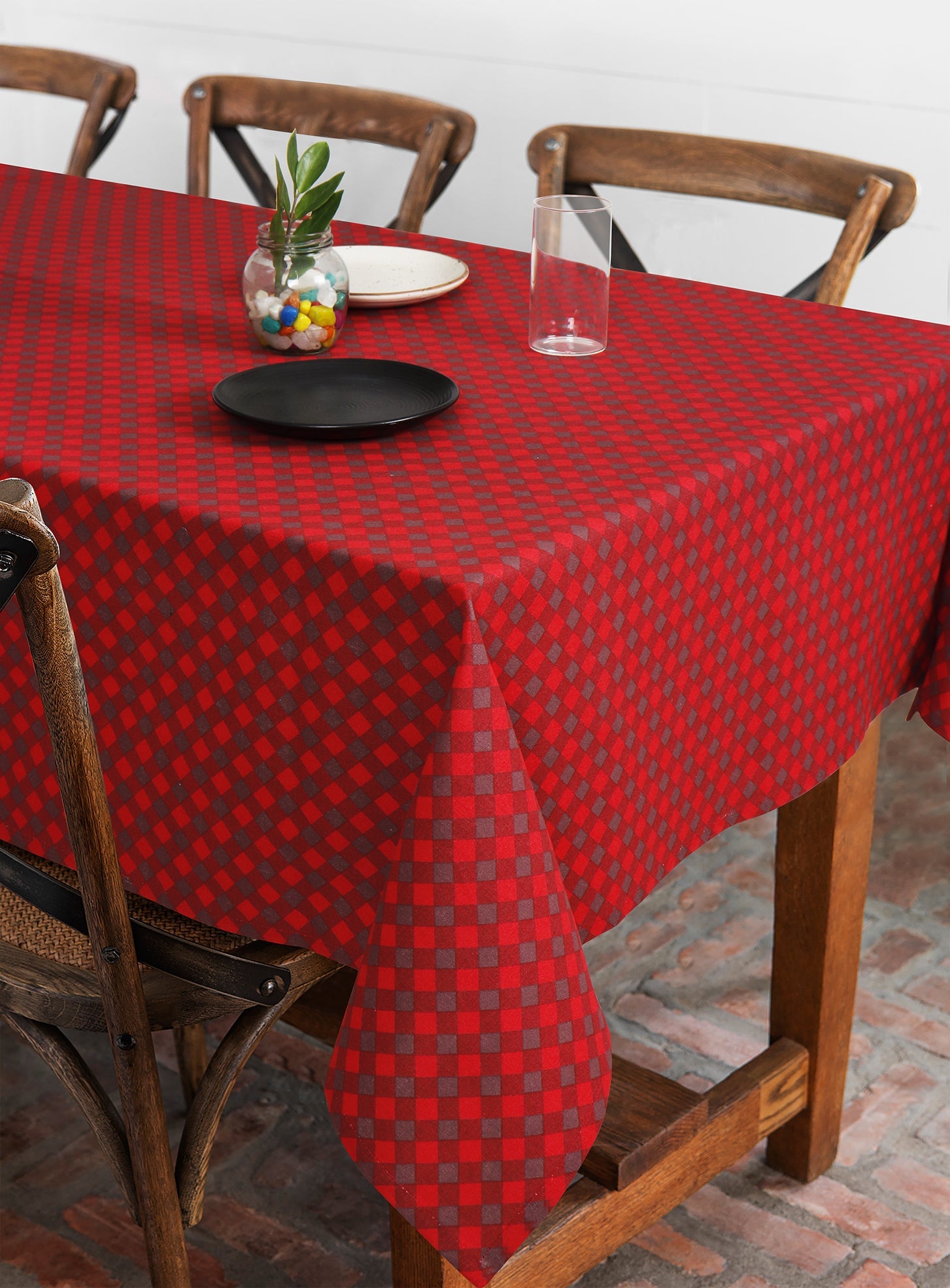 Cotton Buffalo Cross 8 Seater Table Cloths