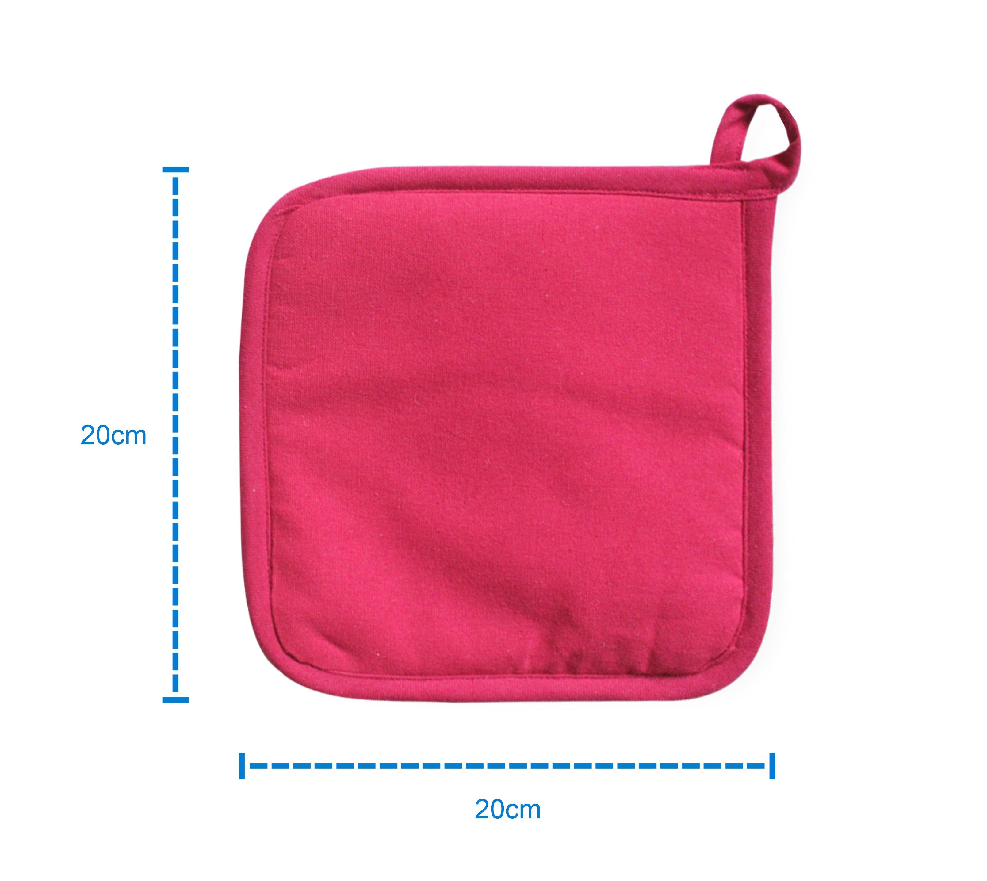 Cotton Solid Rose Pot Holders Pack Of 3