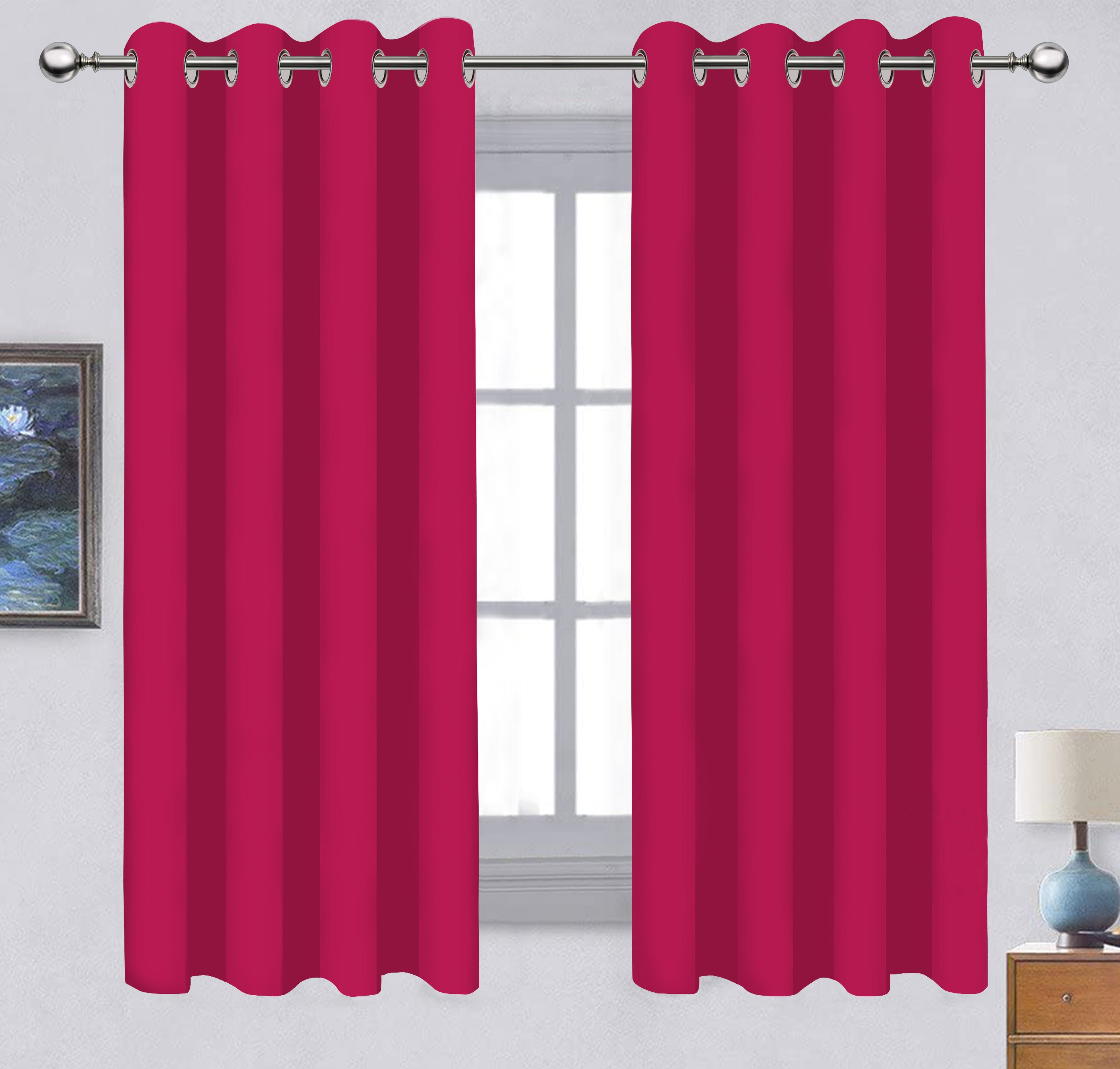 Cotton Solid Rose 9ft Long Door Curtains Pack Of 2
