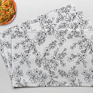 Cotton Pencil Flower Table Placemats Pack Of 4 freeshipping - Airwill