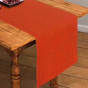 Cotton Solid Orange 4 Seater Table Runner Pack Of 1 freeshipping - Airwill