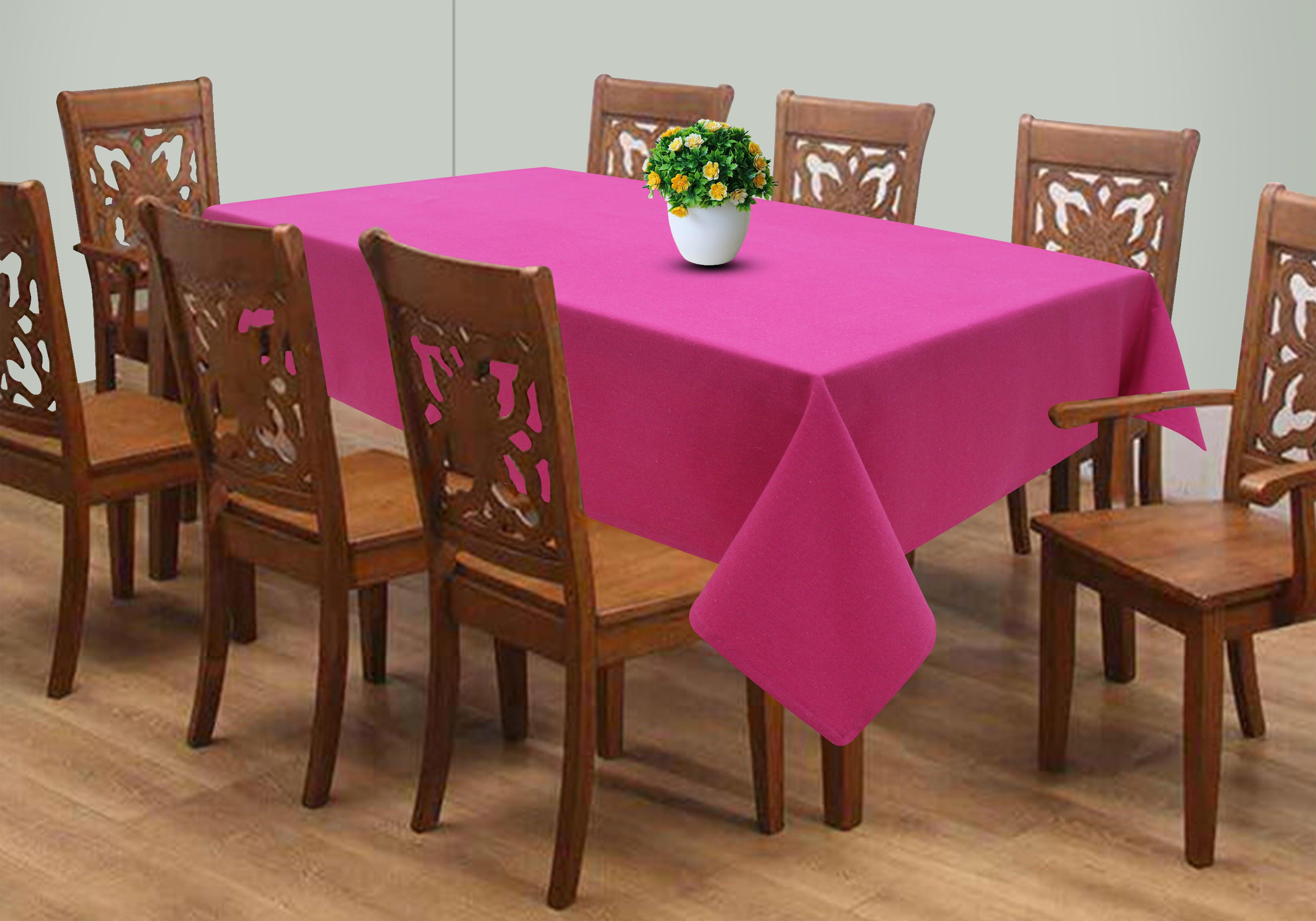 Cotton Solid Rose 8 Seater Table Cloths