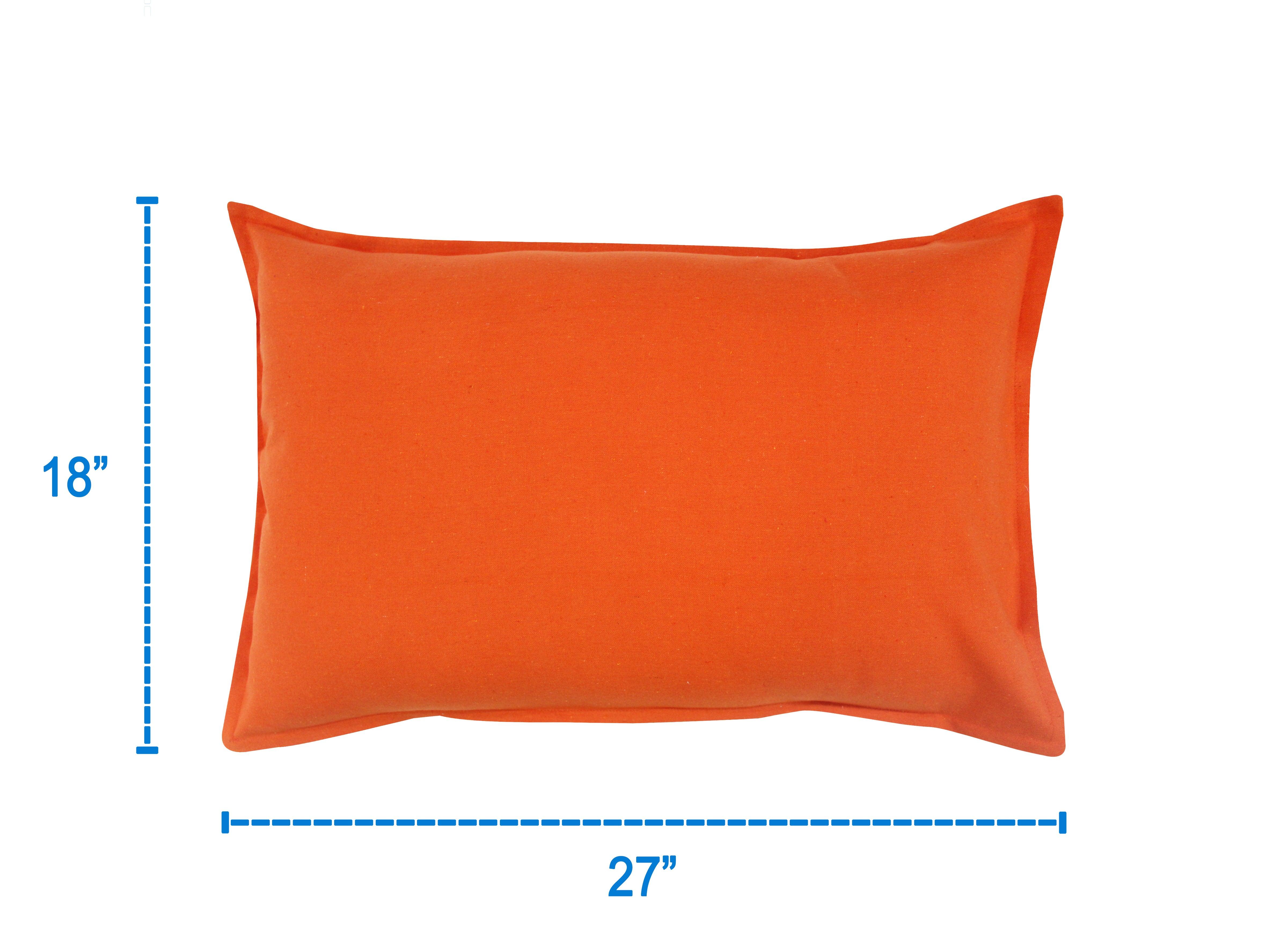 Cotton Solid Orange Pillow Covers Pack Of 2