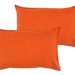 Cotton Solid Orange Pillow Covers Pack Of 2 freeshipping - Airwill