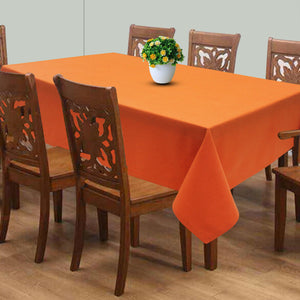 Cotton Solid Orange 8 Seater Table Cloths Pack Of 1 freeshipping - Airwill