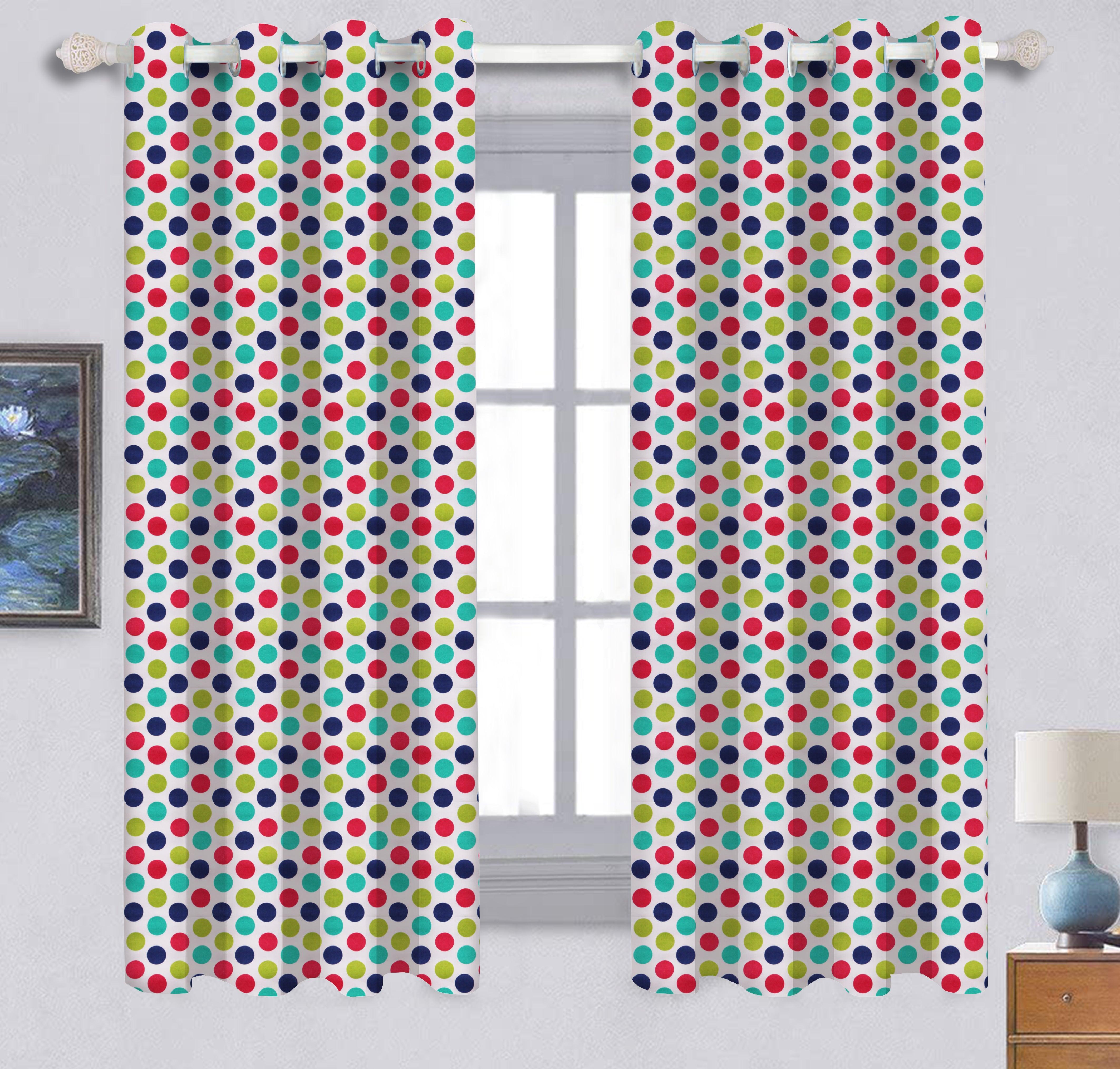 Cotton Singer Dot 5ft Window Curtains Pack Of 2