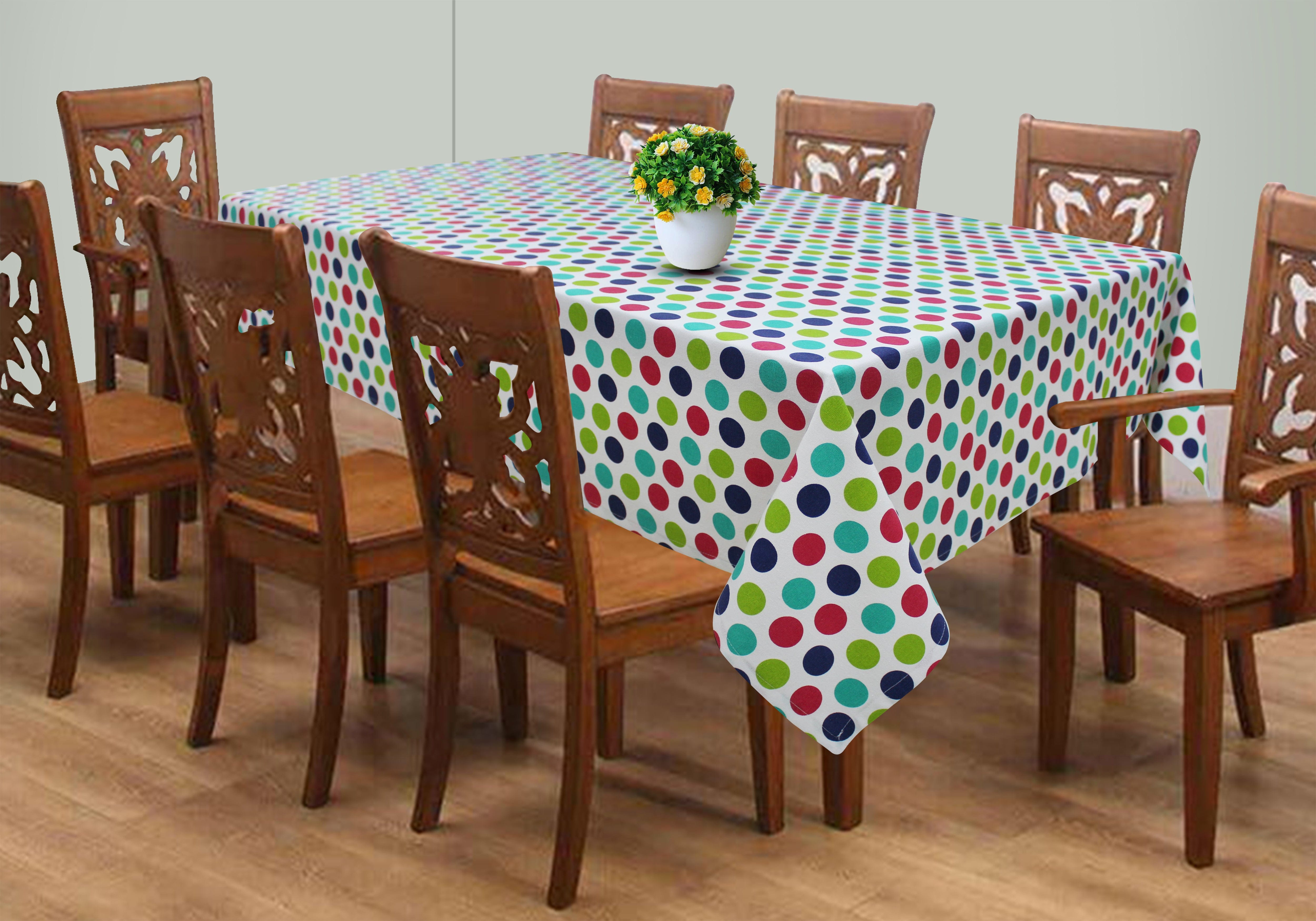 Cotton Singer Dot 8 Seater Table Cloths