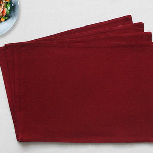 Cotton Solid Maroon Table Placemats Pack Of 4 freeshipping - Airwill