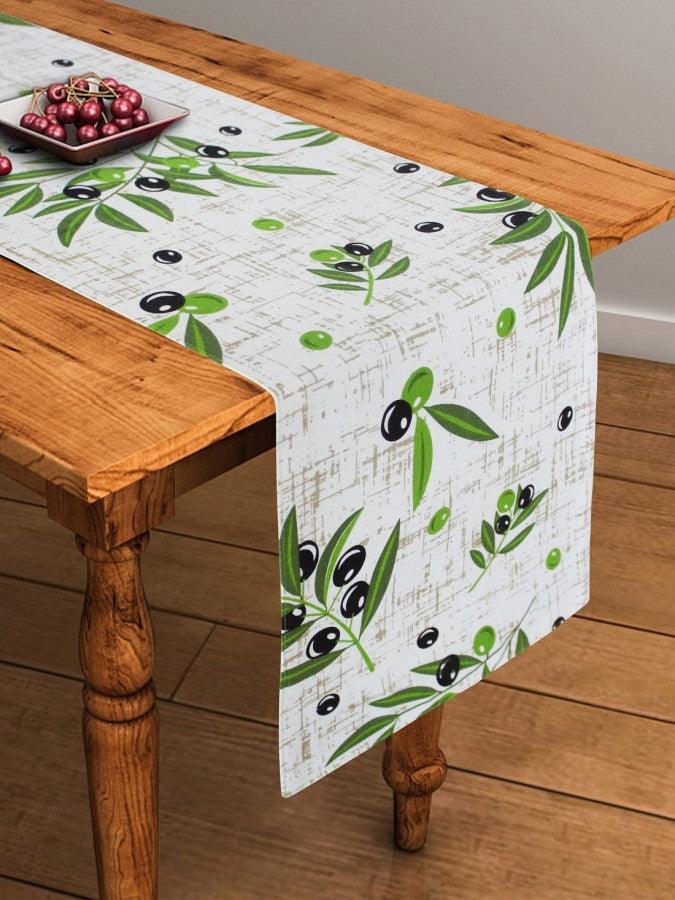 Cotton Anjoe Olive Leaf Table Runner