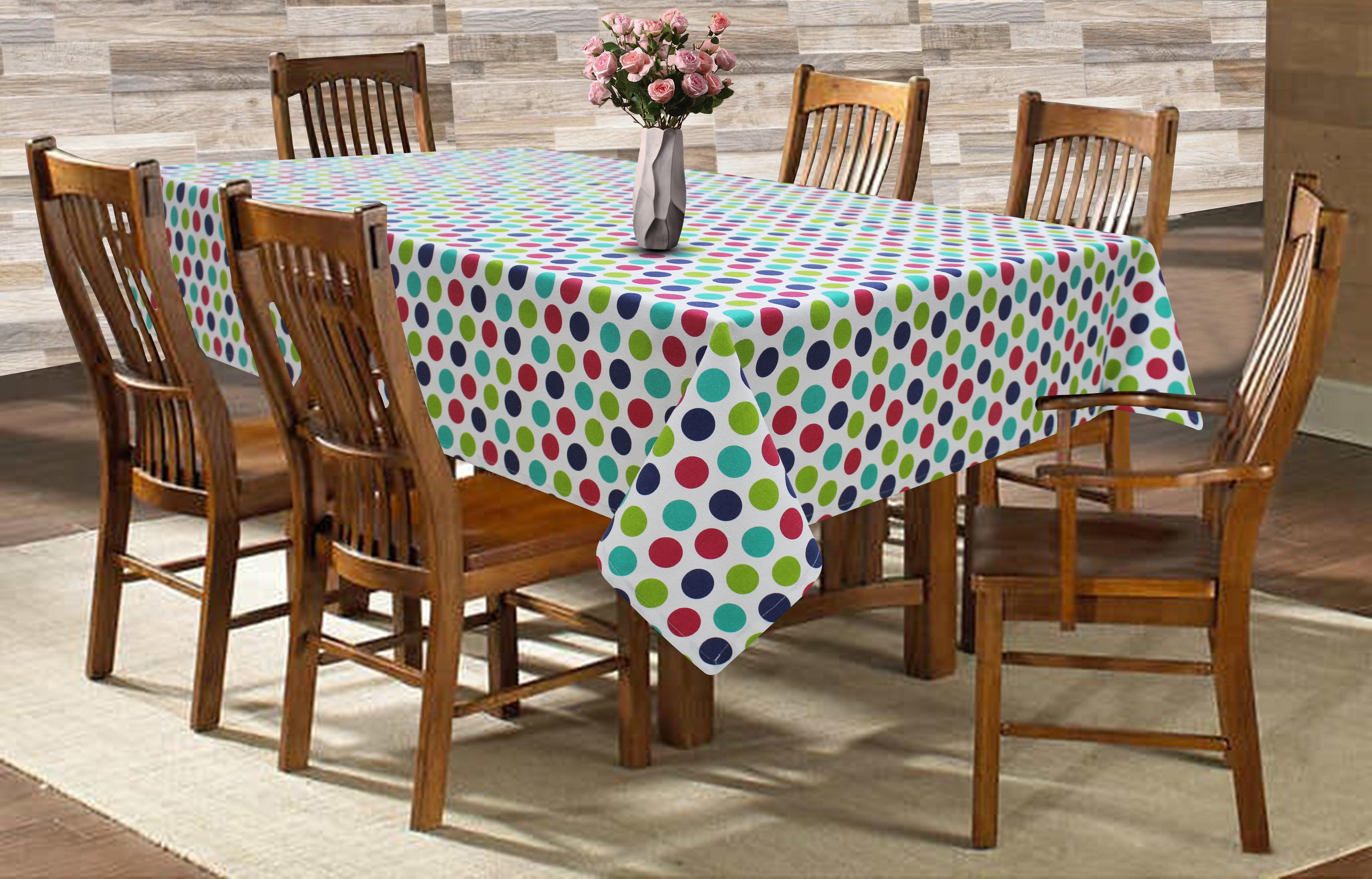 Cotton Singer Dot 6 Seater Table Cloths